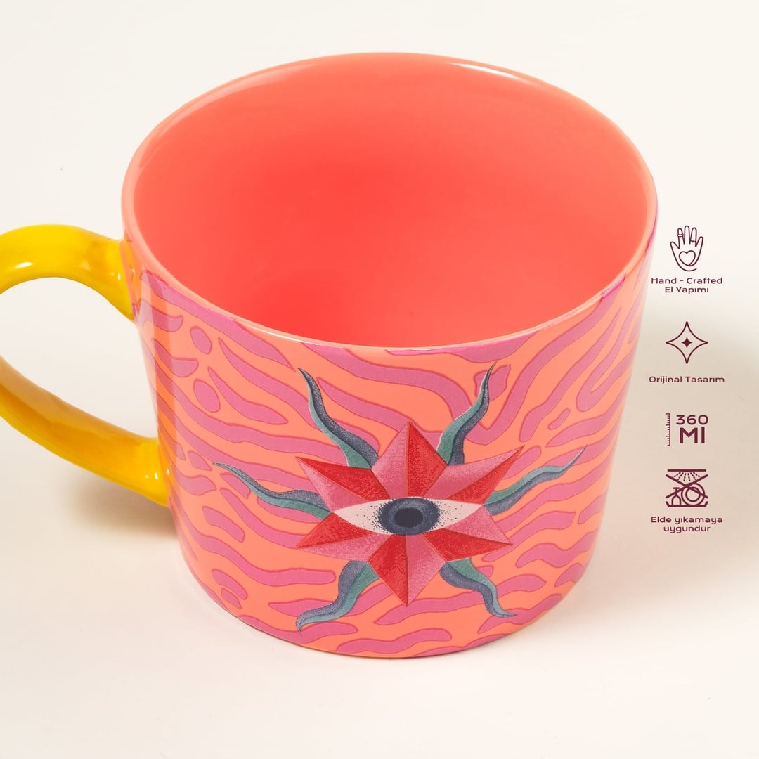 Luohu Porselen Kupa 360 Ml Renkli