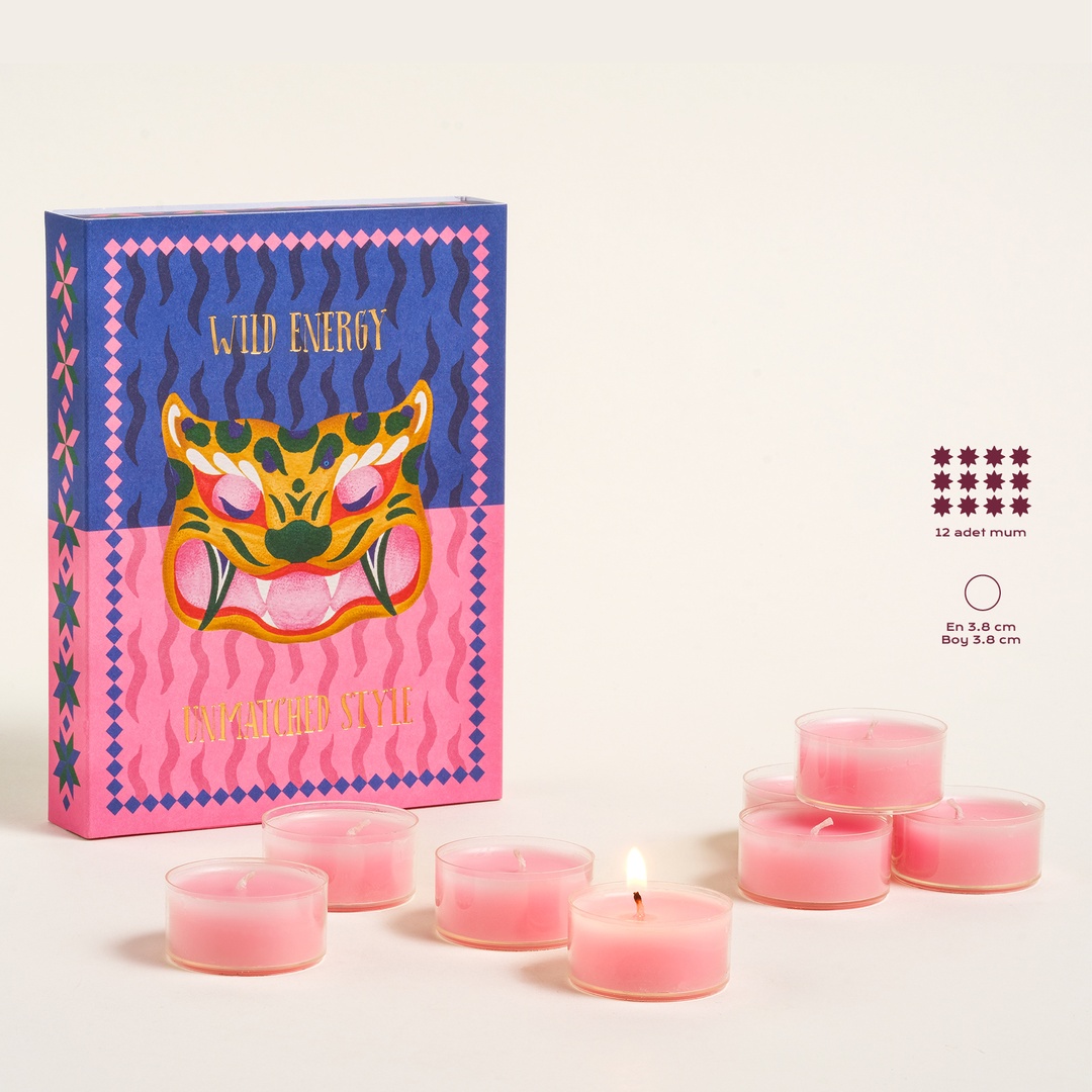 Misi Parafın Mum 12x16 Cm Pembe