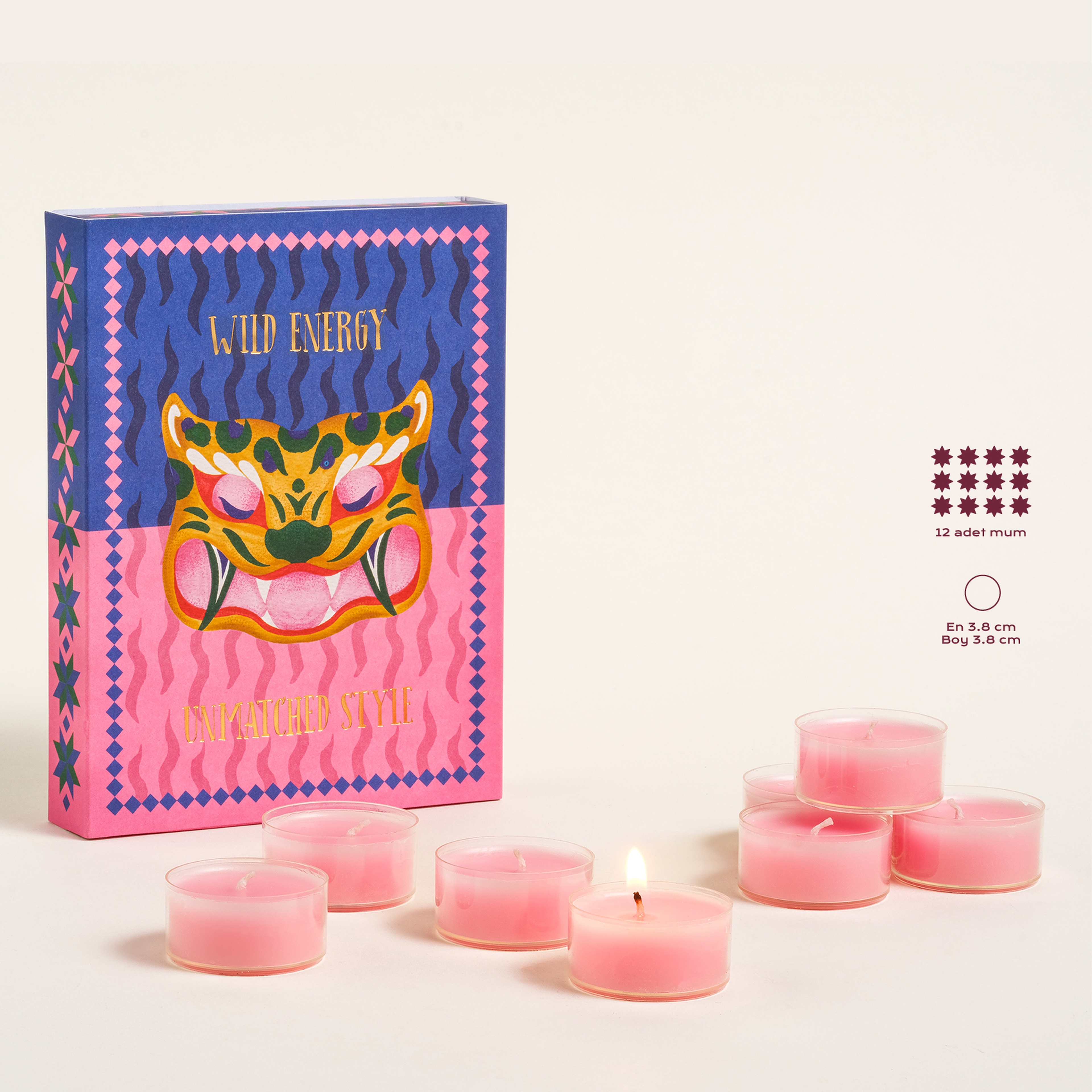 Misi Parafın Mum 12x16 Cm Pembe