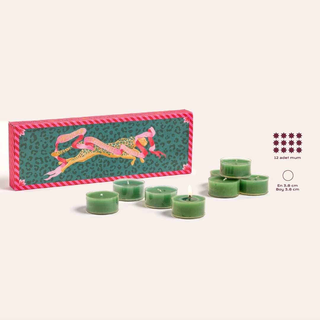 Misi Parafın Mum 24x8 Cm Yeşil