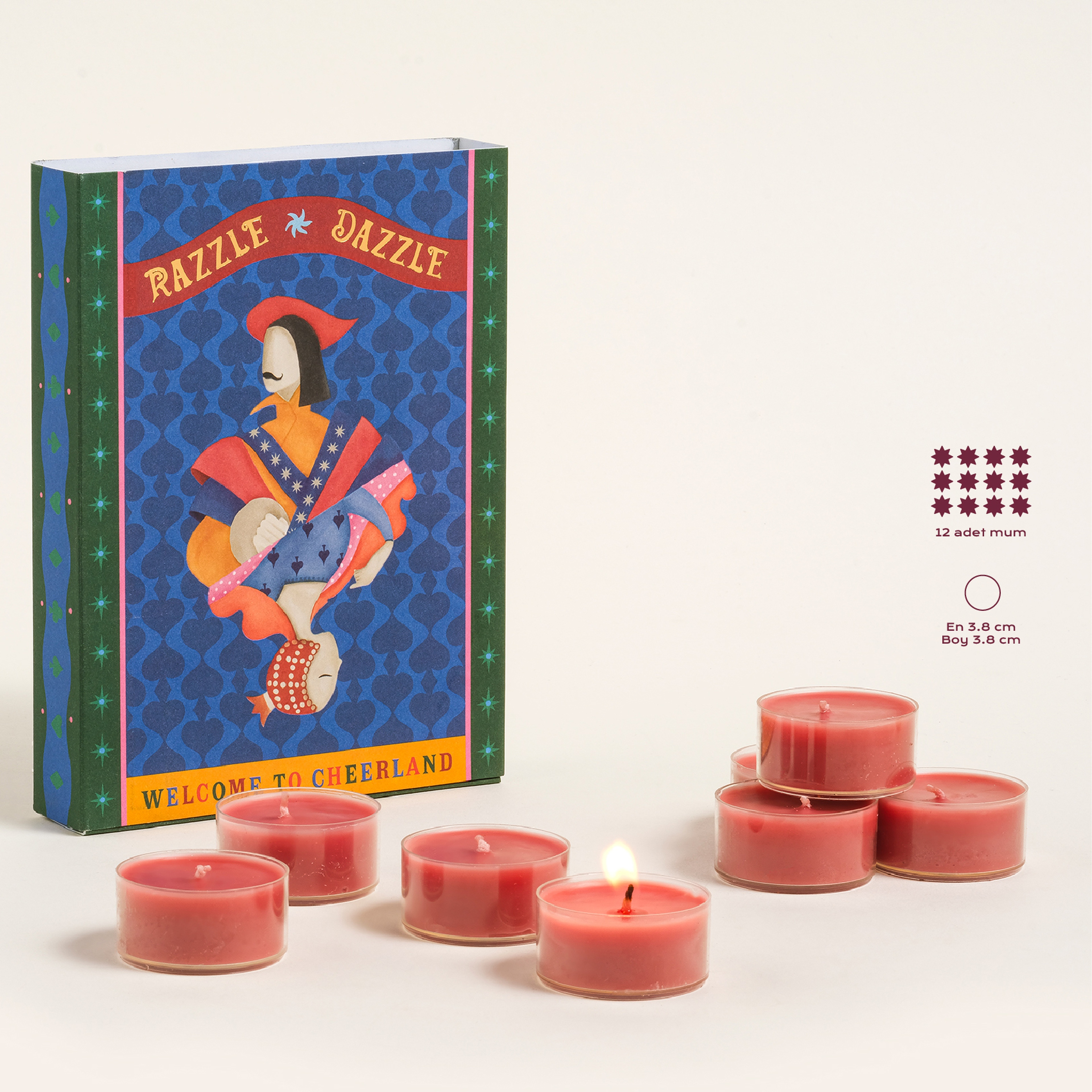 Misi Parafın Mum 12x16 Cm Bordo