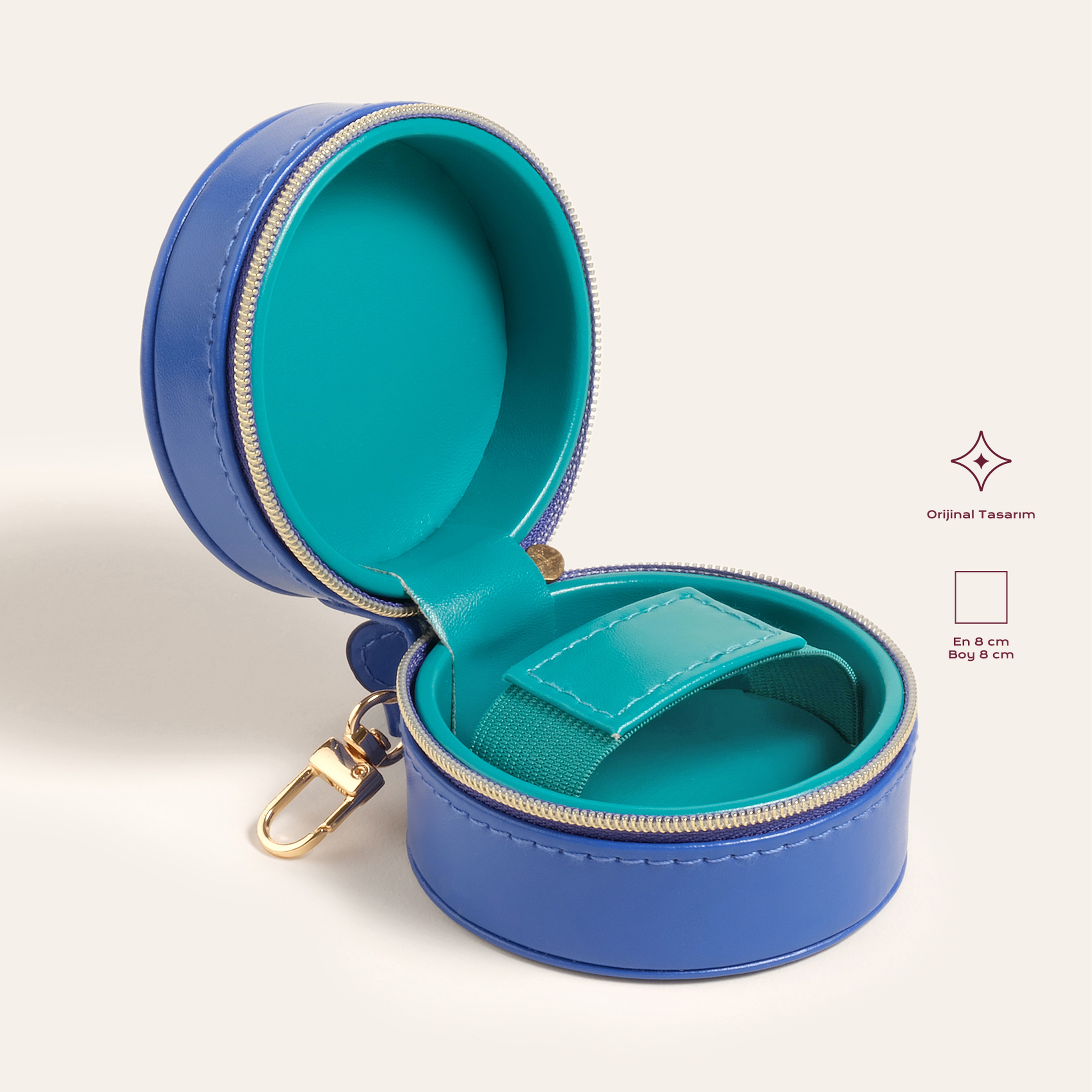 Meılın Pvc Airpods Kılıfı 8x8x5.5 Cm Koyu Mavi