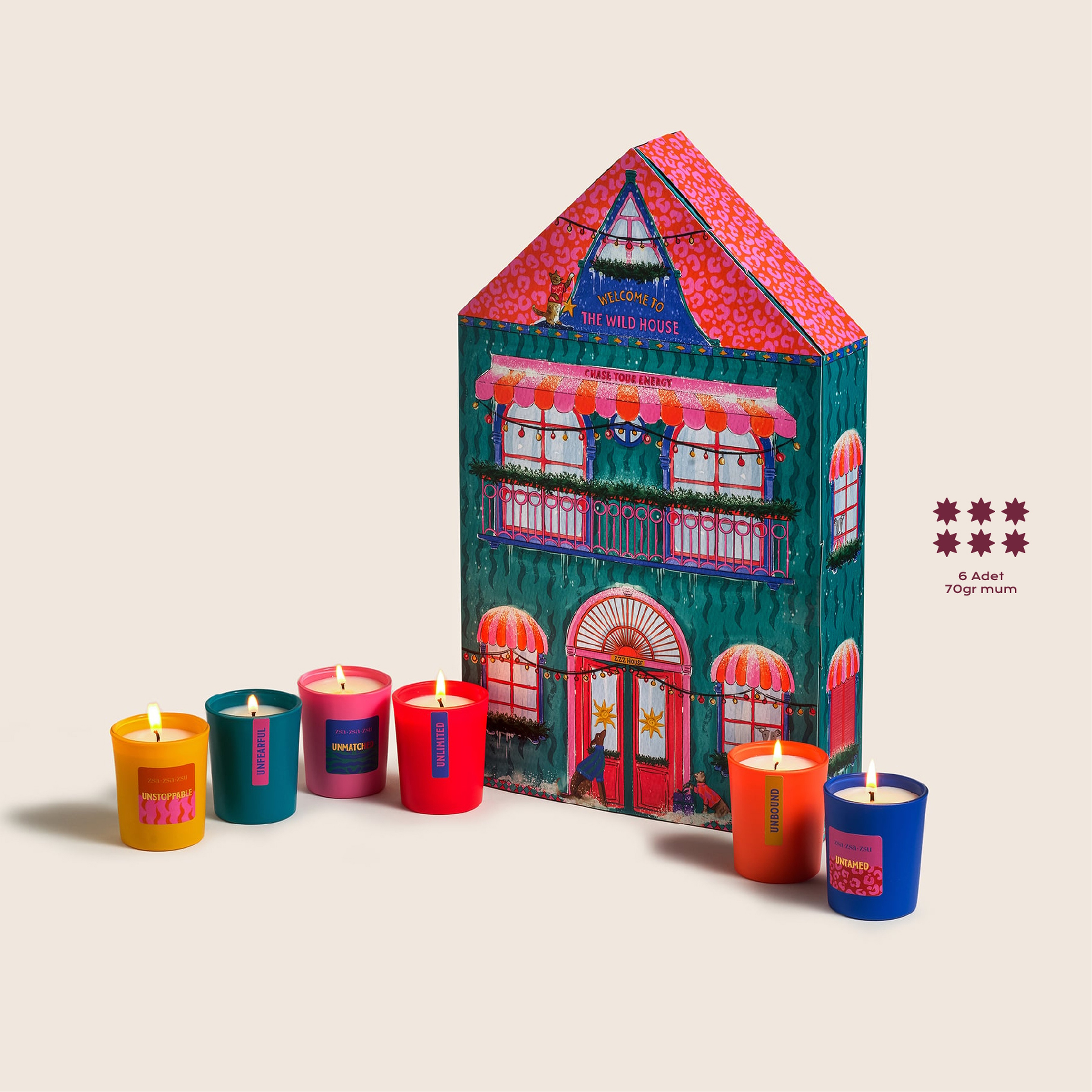 The Wıld House Soya Wax Kokulu Mum 6x70gr Green Mandarın&fıg, Hıbıscus Faırytale, Ralph Lotus Flower, Mojıto, Just Sandal, Indıan Jasmıne