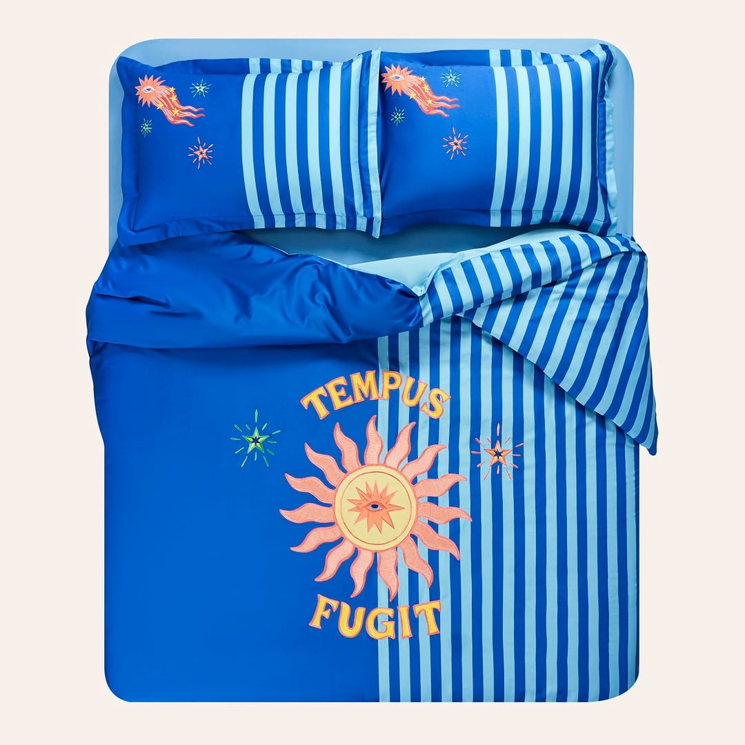 Lahor Mavi E.kıng Sıze Pamuk Saten Nevresim Seti