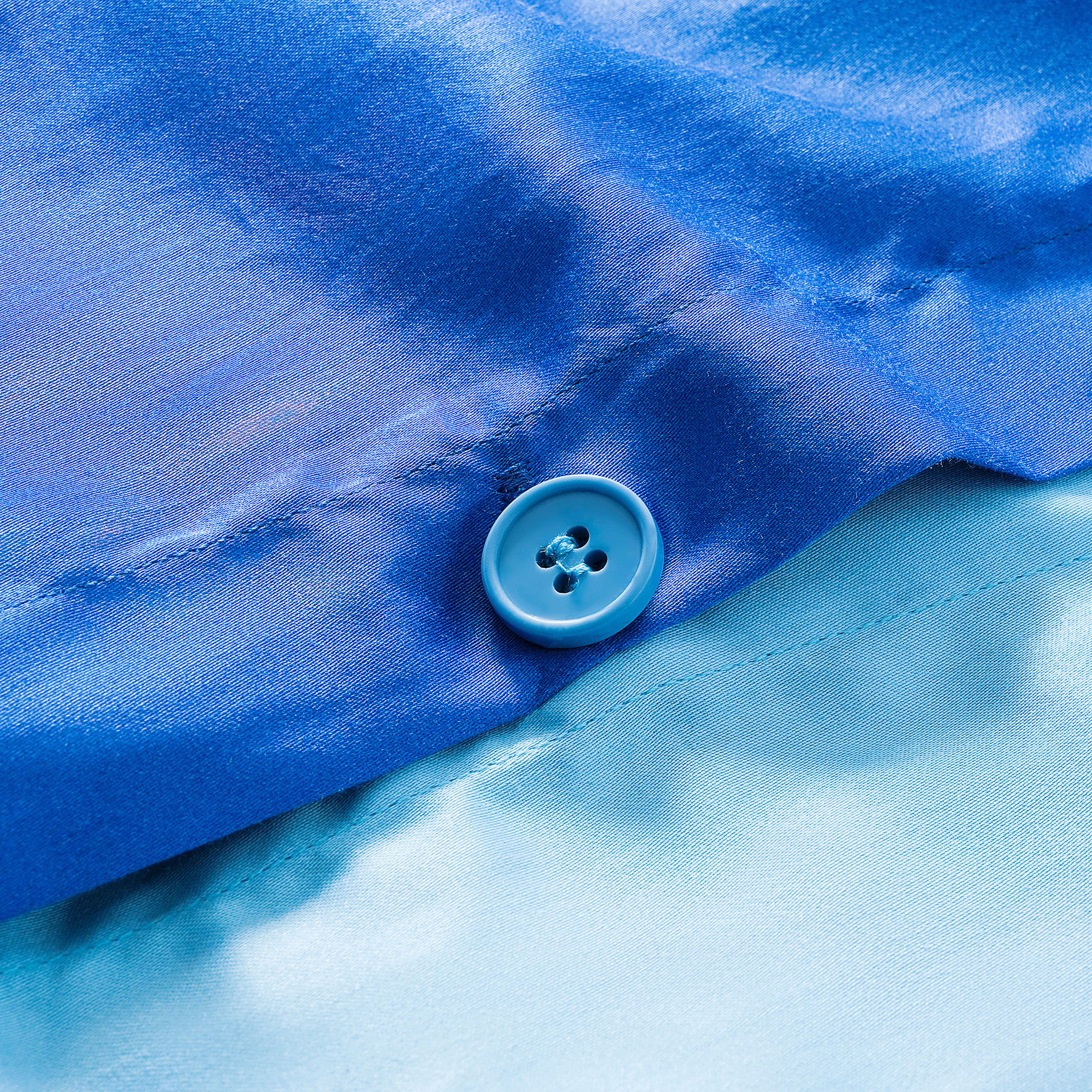 Lahor Mavi Pamuk Saten Nevresim Seti