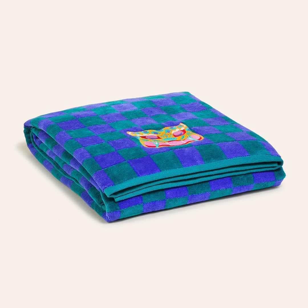 Tabea Yeşil - Mavi Banyo Havlusu 90x150 Cm