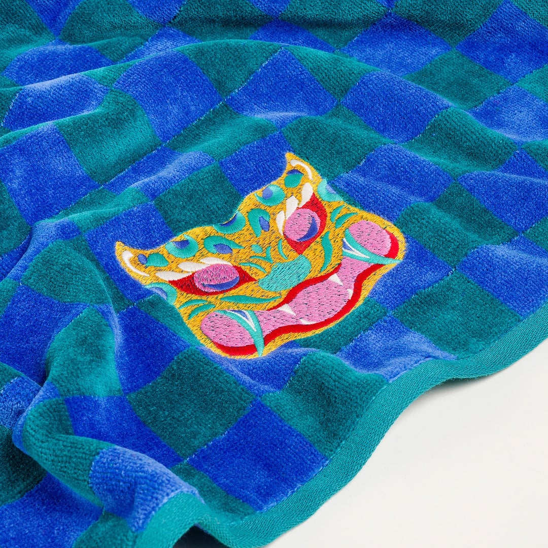 Tabea Yeşil - Mavi Banyo Havlusu 90x150 Cm