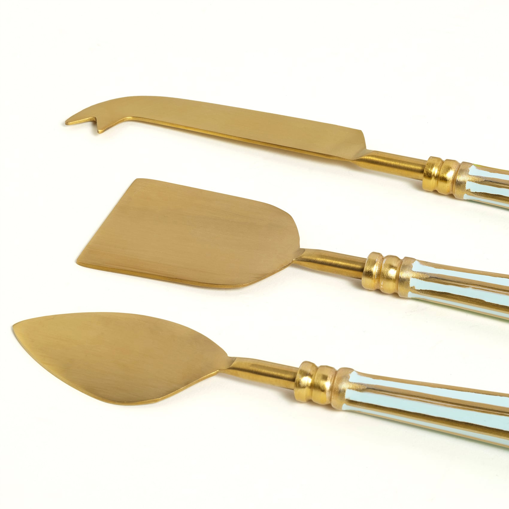 Rampur Altın - Mavi Çelik Servis Seti 5x17x1 Cm