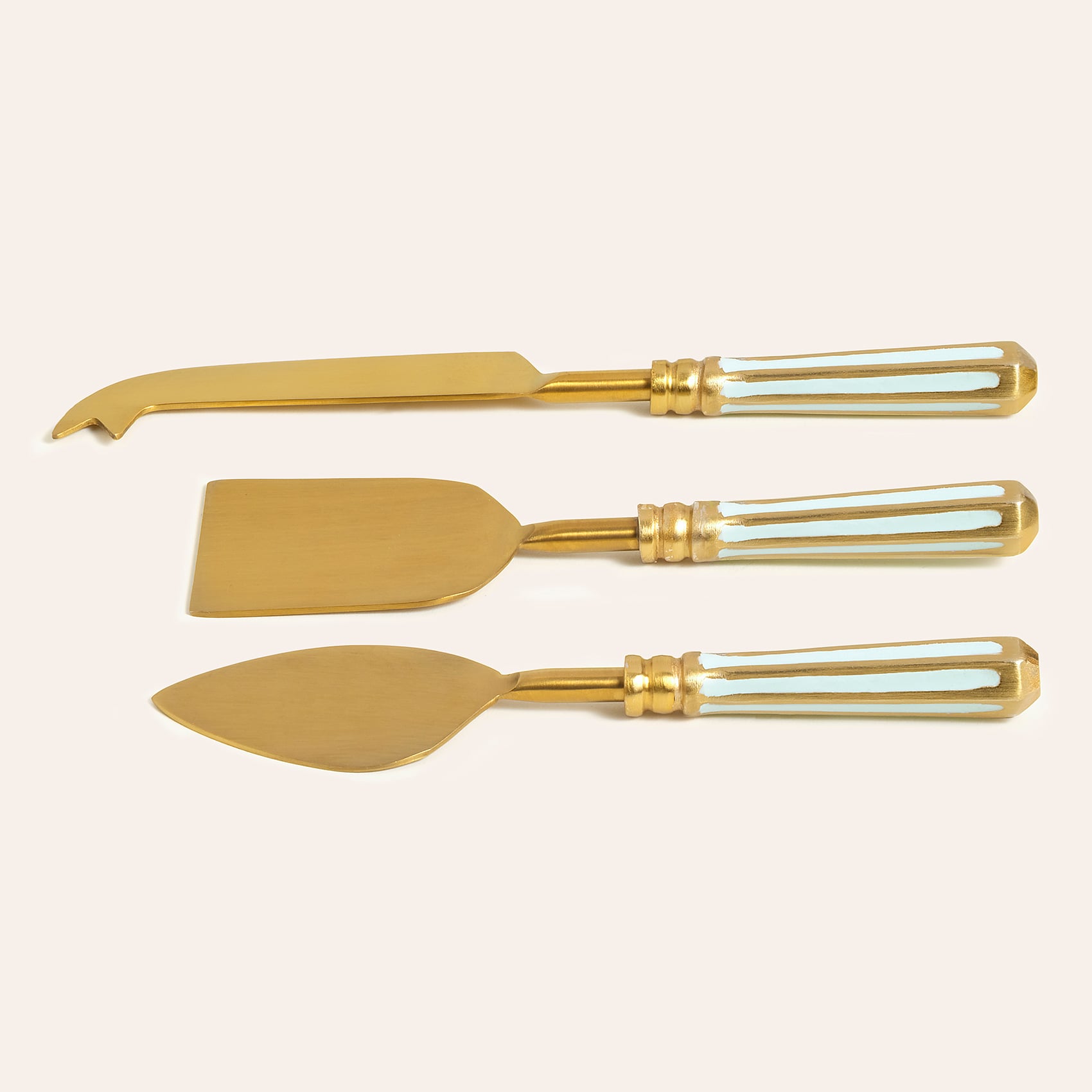 Rampur Altın - Mavi Çelik Servis Seti 5x17x1 Cm