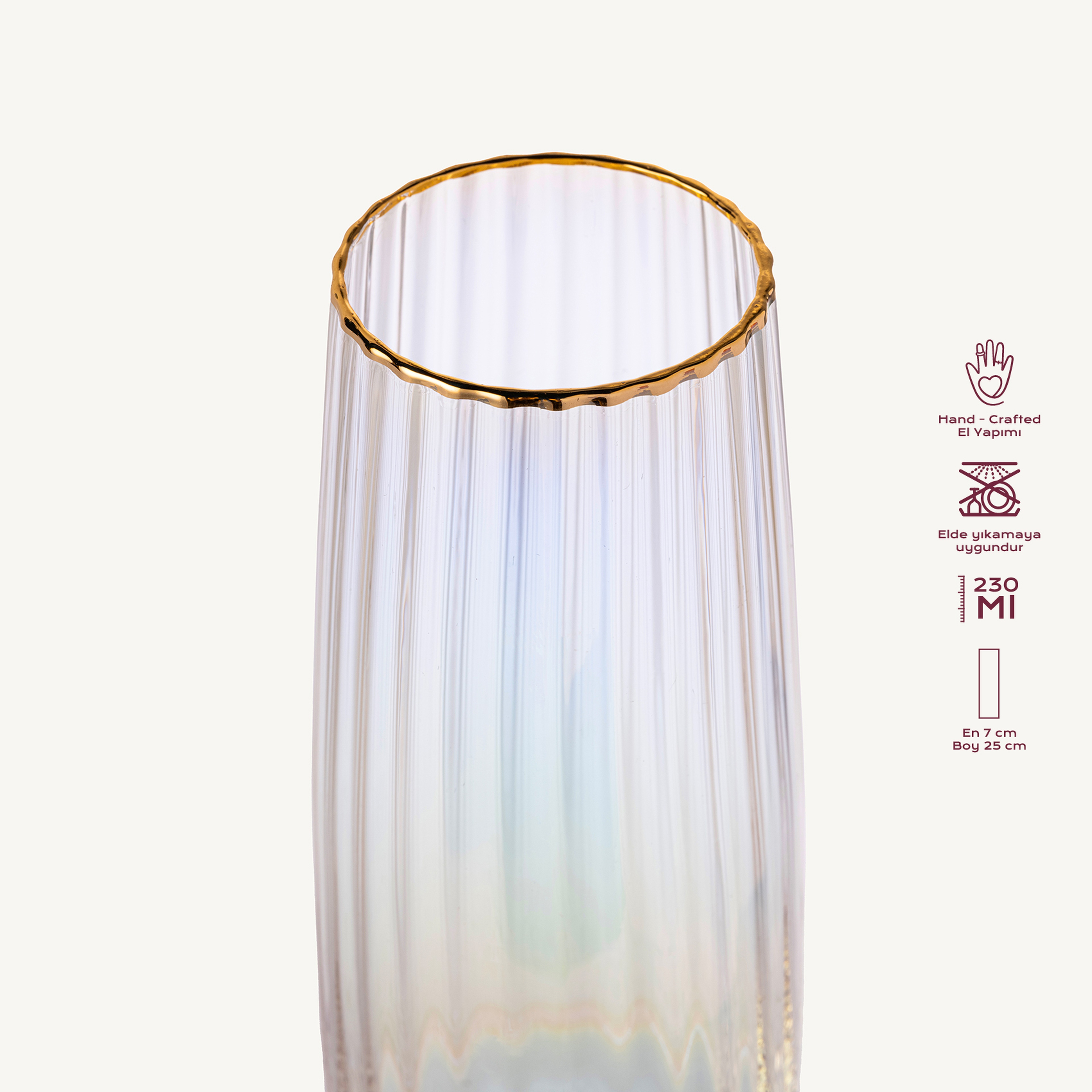 Loess Cam Kadeh 230 Ml Mavi