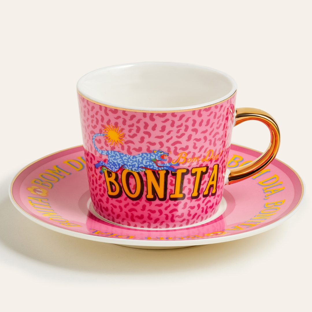 Luohu Porselen Kahve Seti 90 Ml Pembe