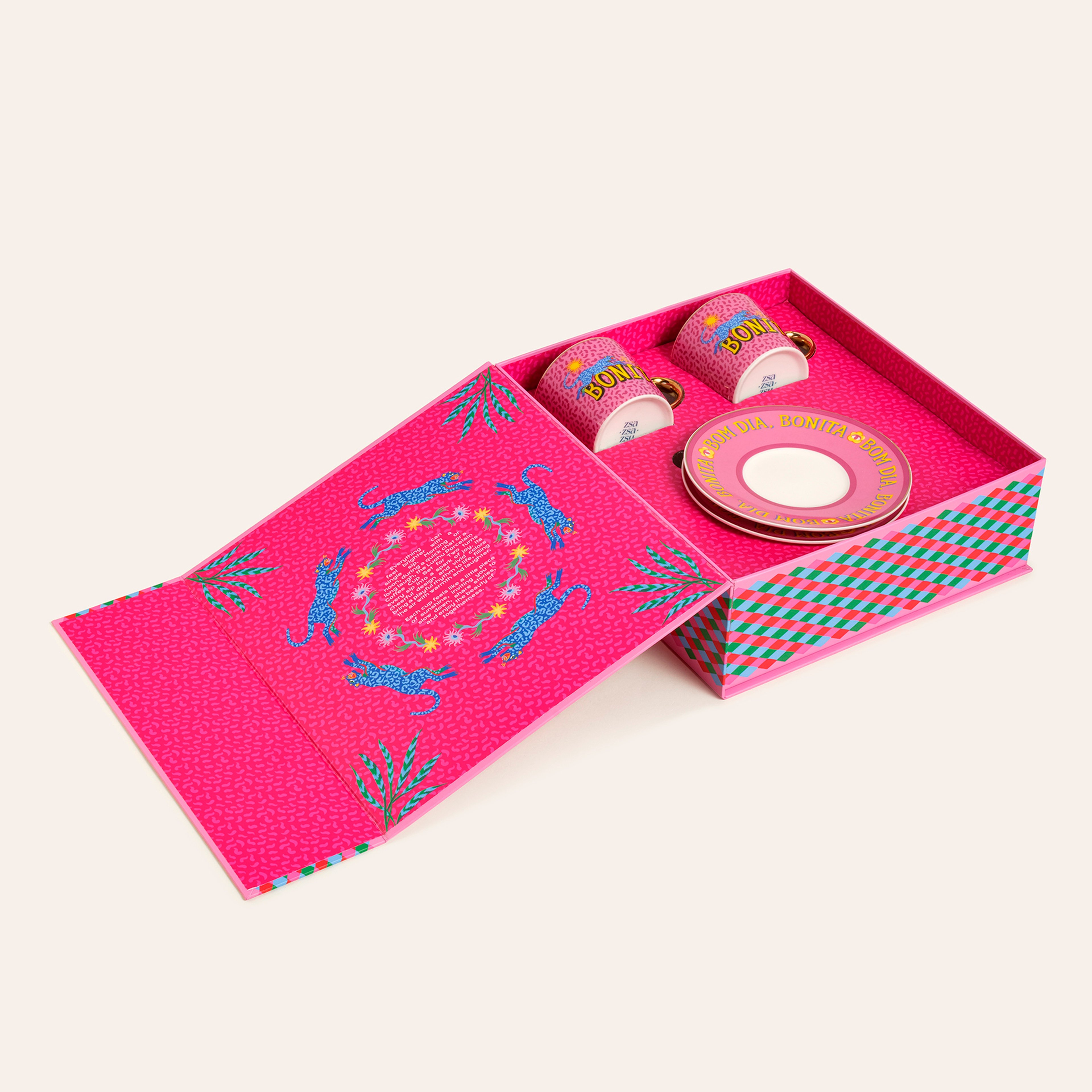 Luohu Porselen Kahve Seti 90 Ml Pembe