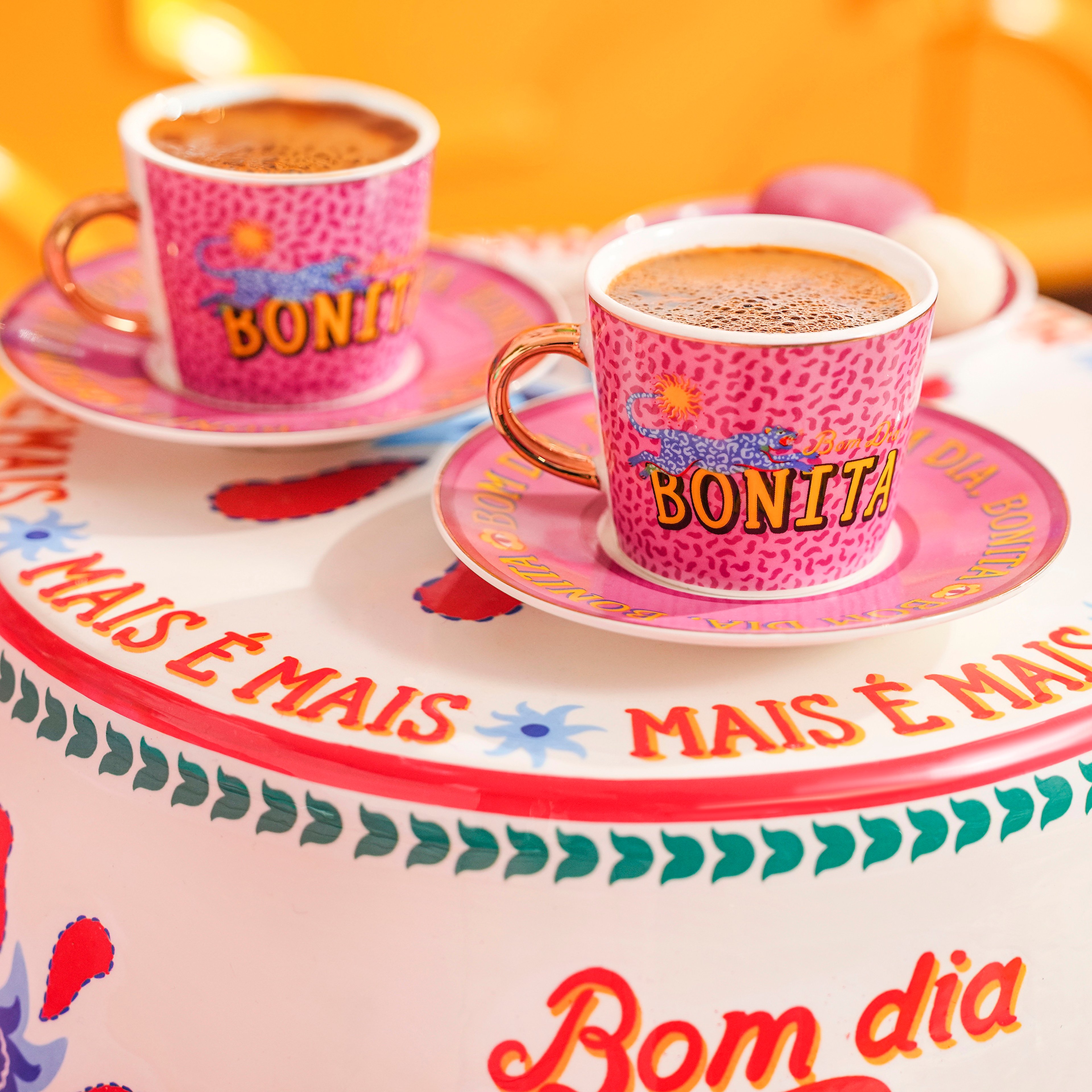 Luohu Porselen Kahve Seti 90 Ml Pembe