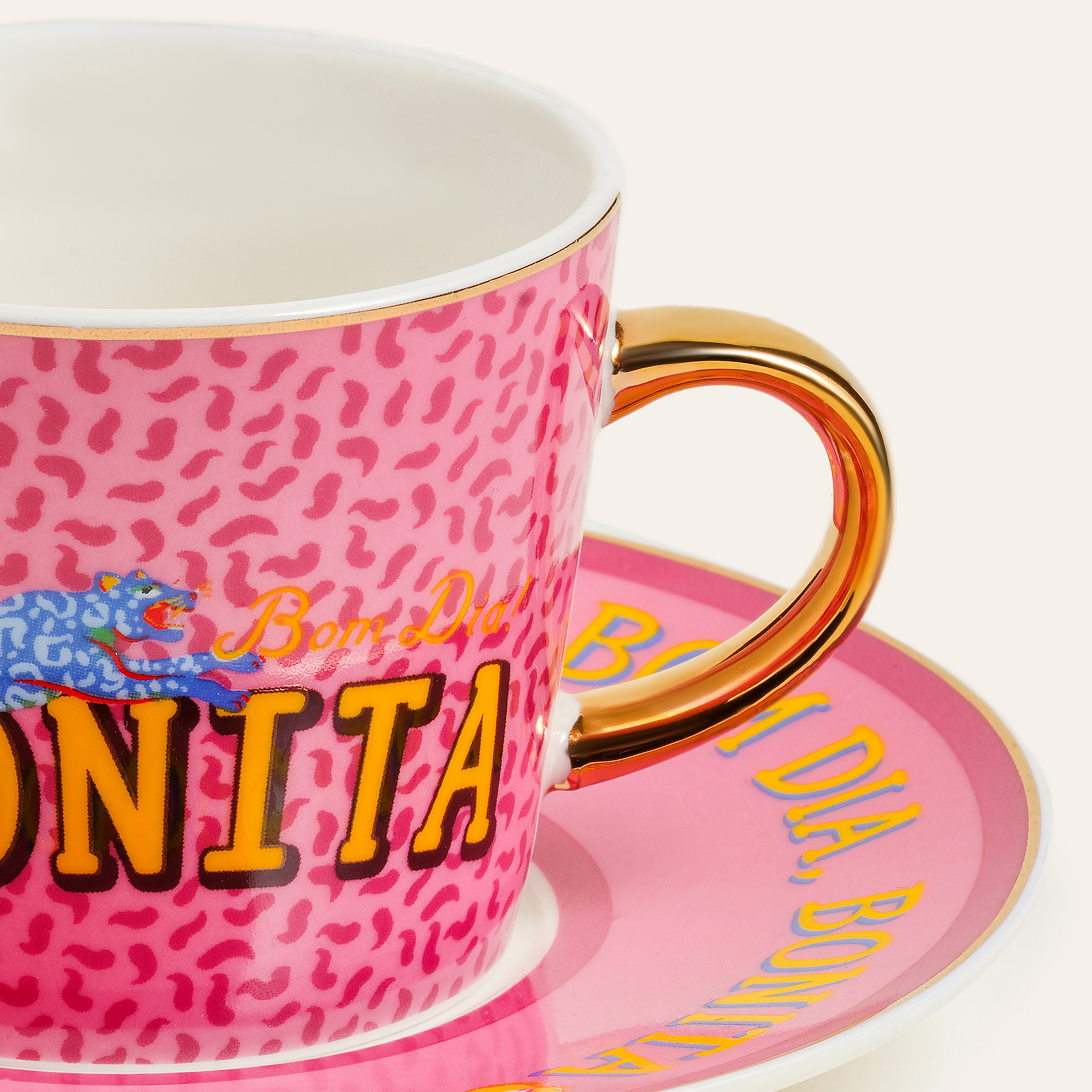 Luohu Porselen Kahve Seti 90 Ml Pembe