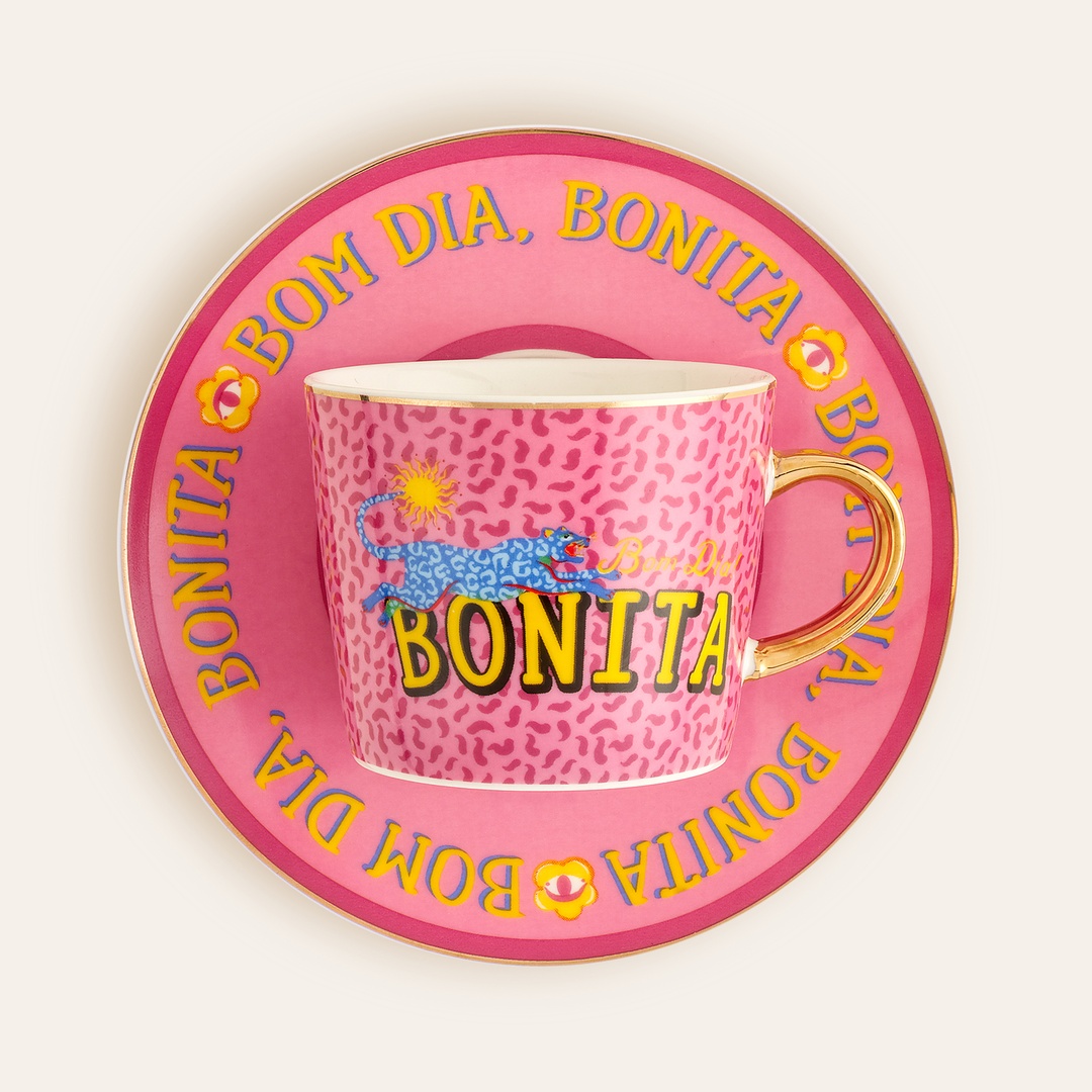 Luohu Porselen Kahve Seti 90 Ml Pembe