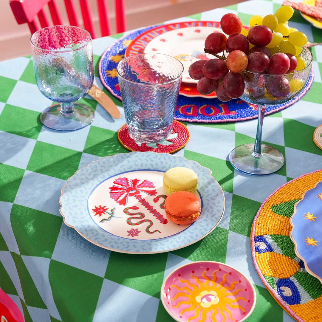 Luohu Porselen Pasta Tabağı 20 Cm Mavi