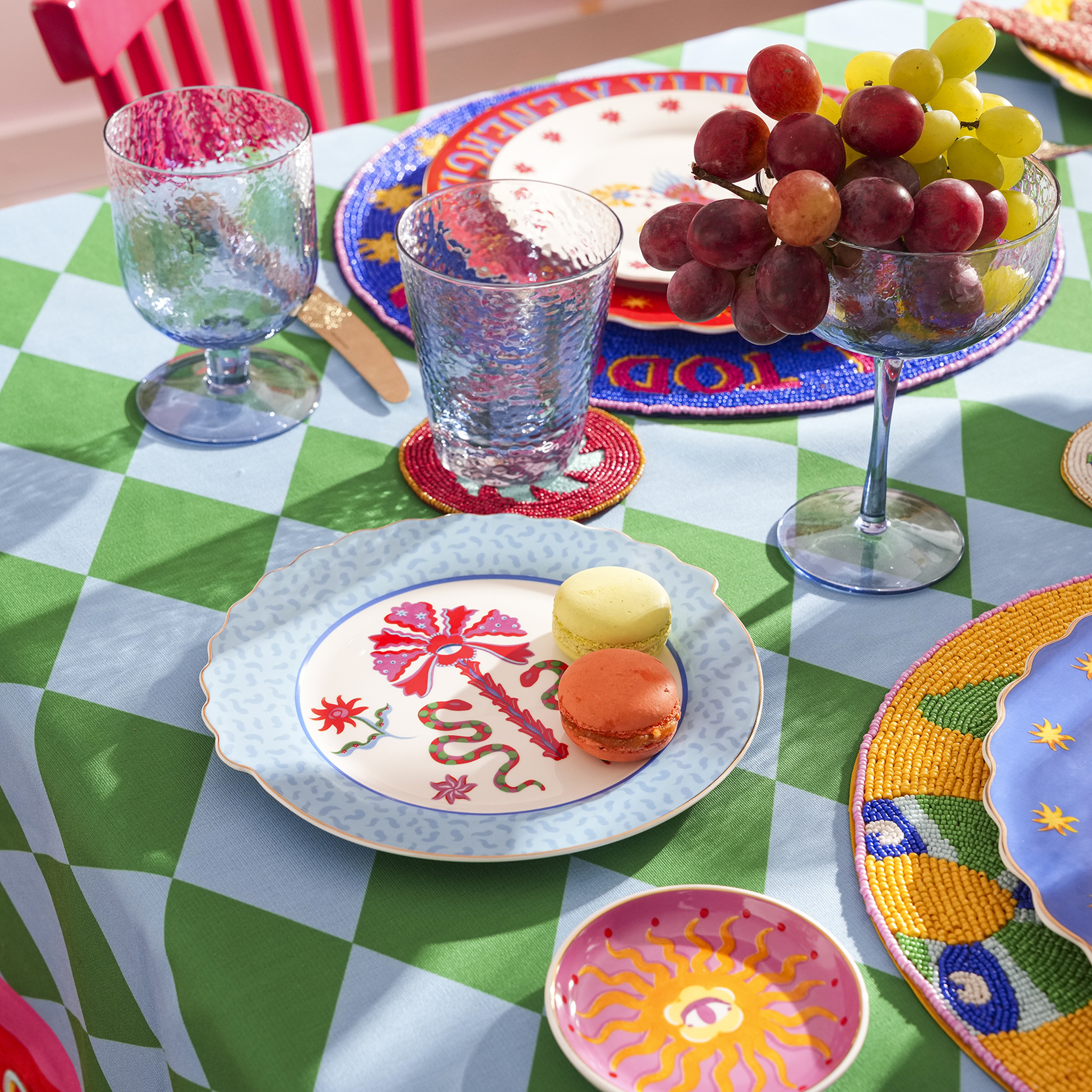 Luohu Porselen Pasta Tabağı 20 Cm Mavi