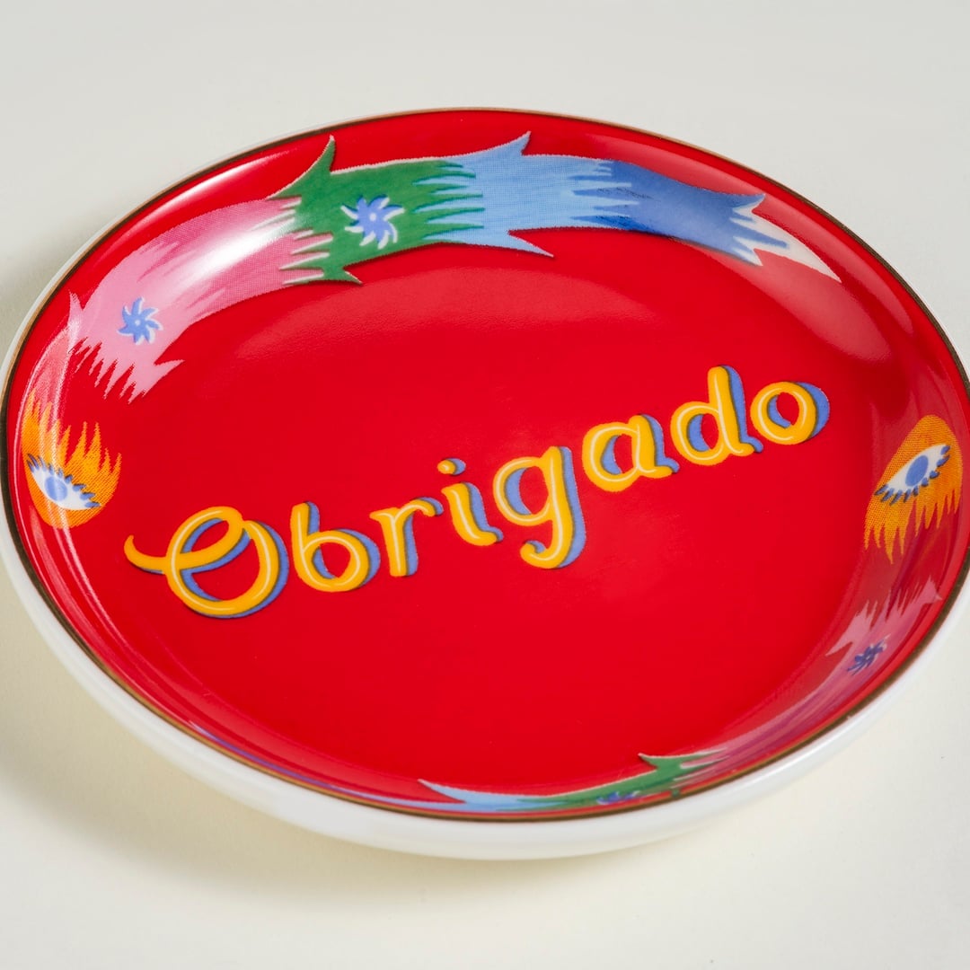 Luohu Porselen Tabak 10 Cm Kırmızı