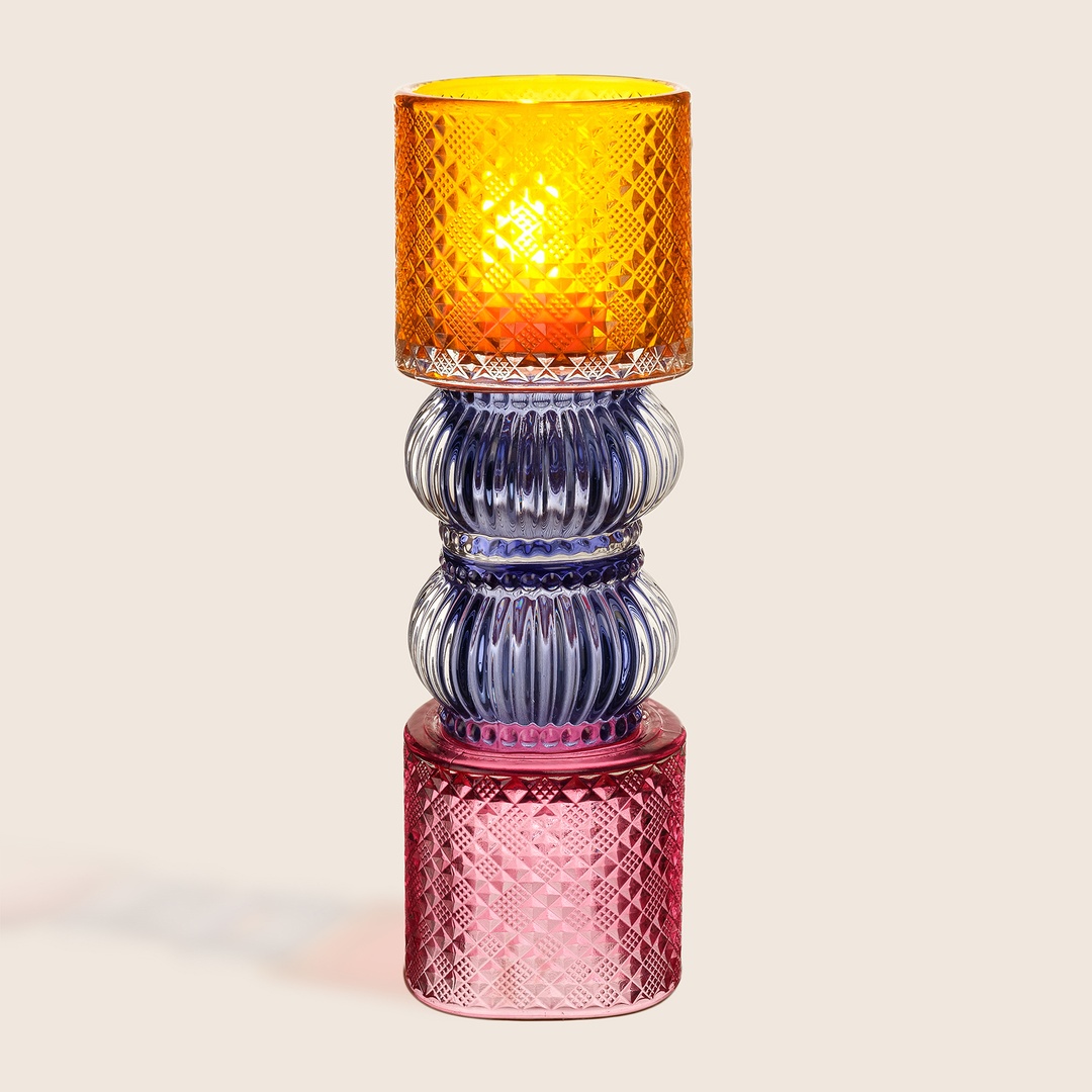 Nanjıng Cam Dekoratif Obje 7x7x23 Cm Renkli