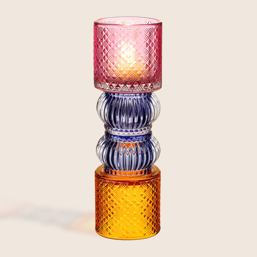 Nanjıng Cam Dekoratif Obje 7x7x23 Cm Renkli