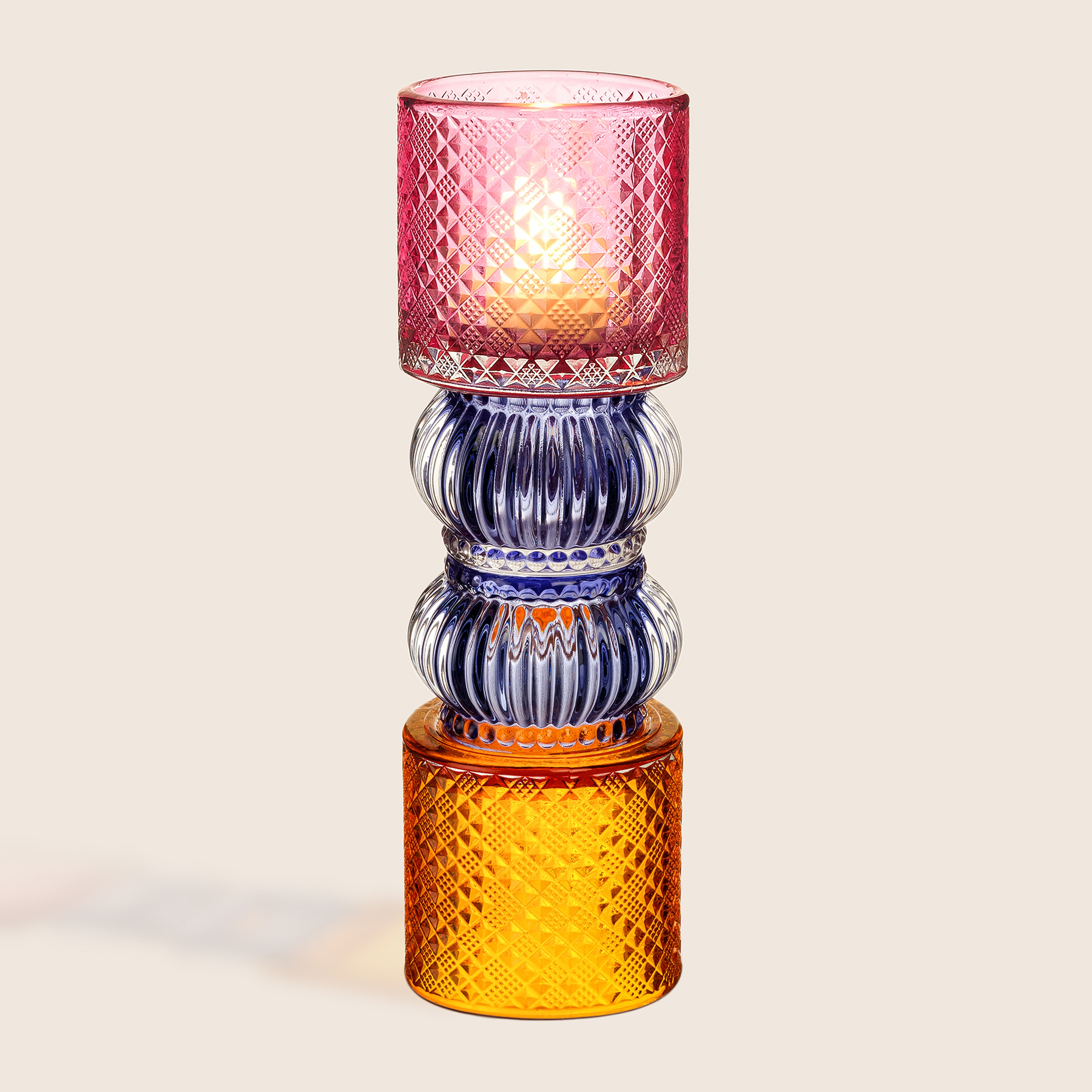 Nanjıng Cam Dekoratif Obje 7x7x23 Cm Renkli