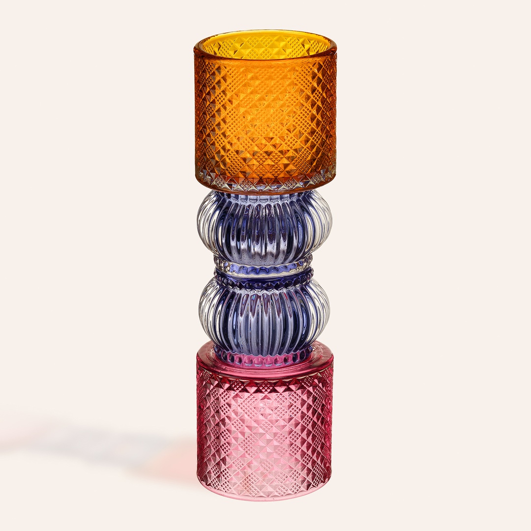 Nanjıng Cam Dekoratif Obje 7x7x23 Cm Renkli