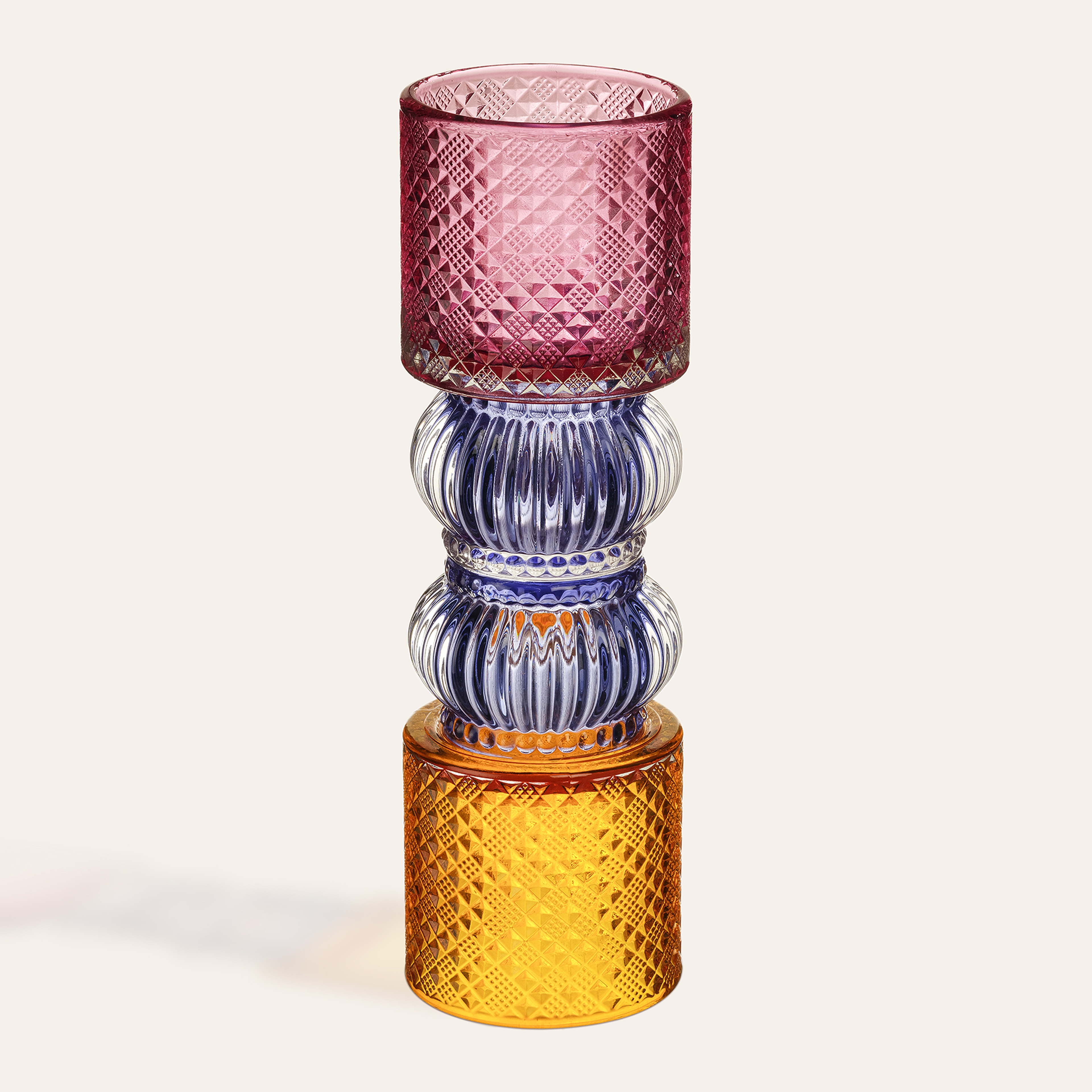 Nanjıng Cam Dekoratif Obje 7x7x23 Cm Renkli