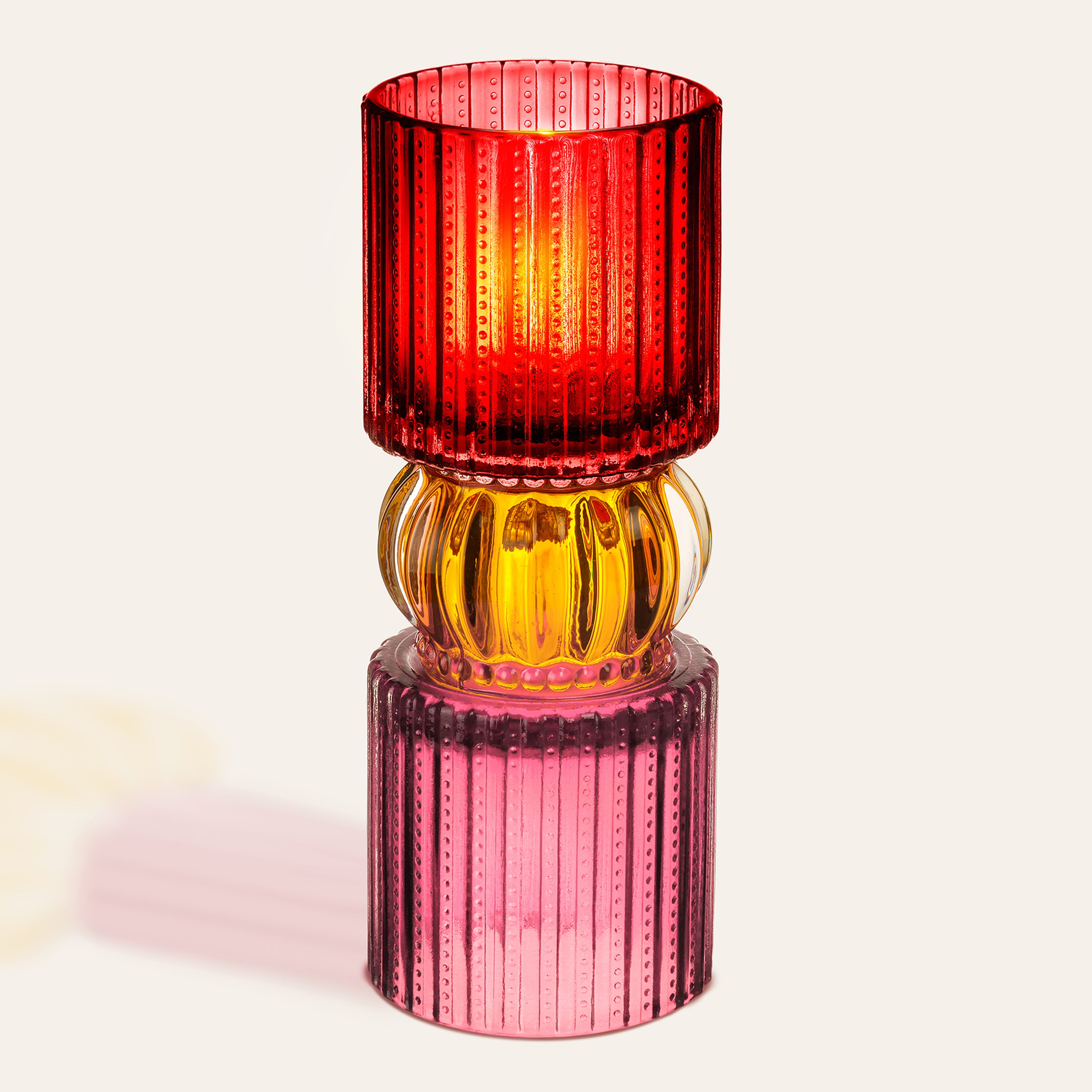 Nanjıng Cam Dekoratif Obje 7x7x18.5 Cm Renkli