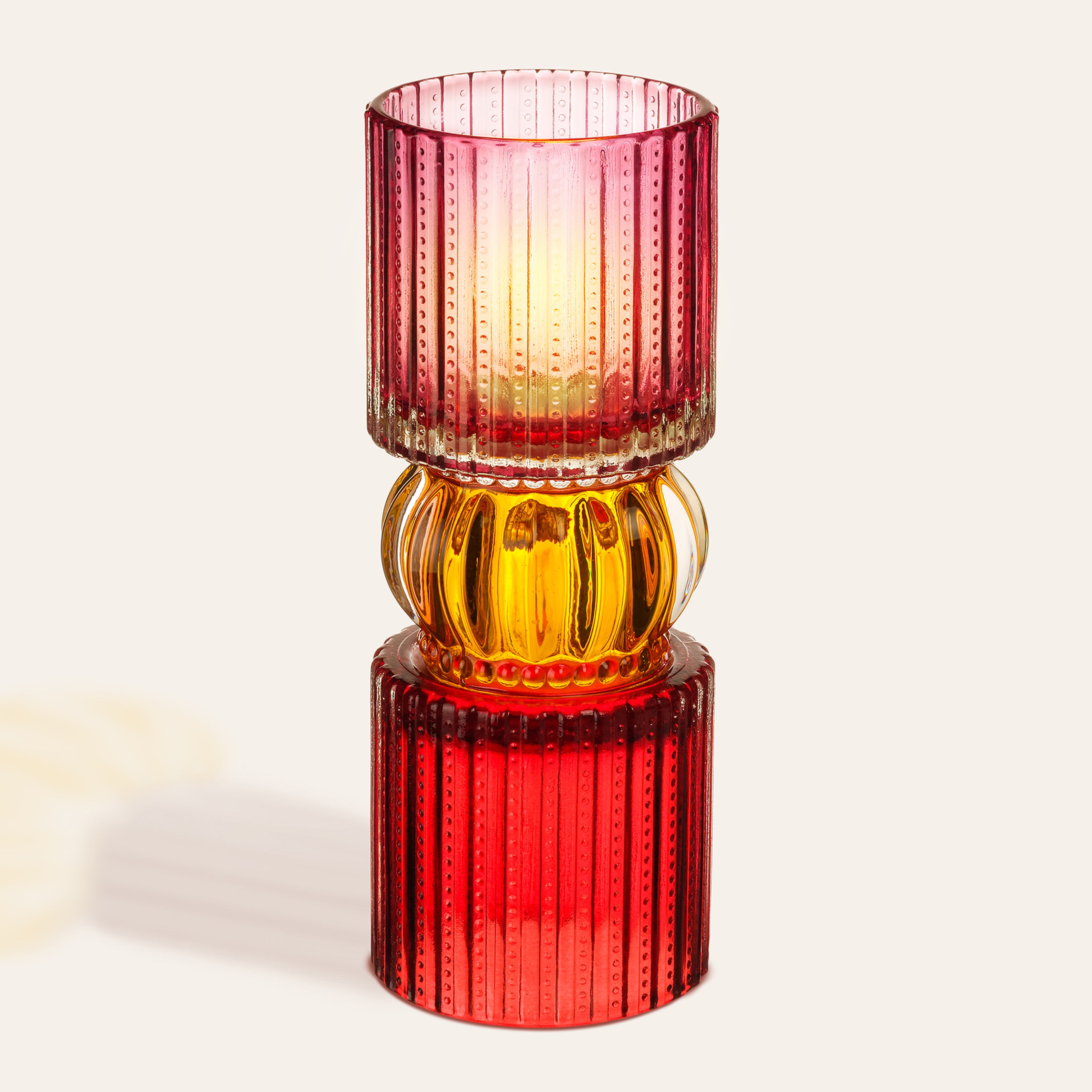 Nanjıng Cam Dekoratif Obje 7x7x18.5 Cm Renkli