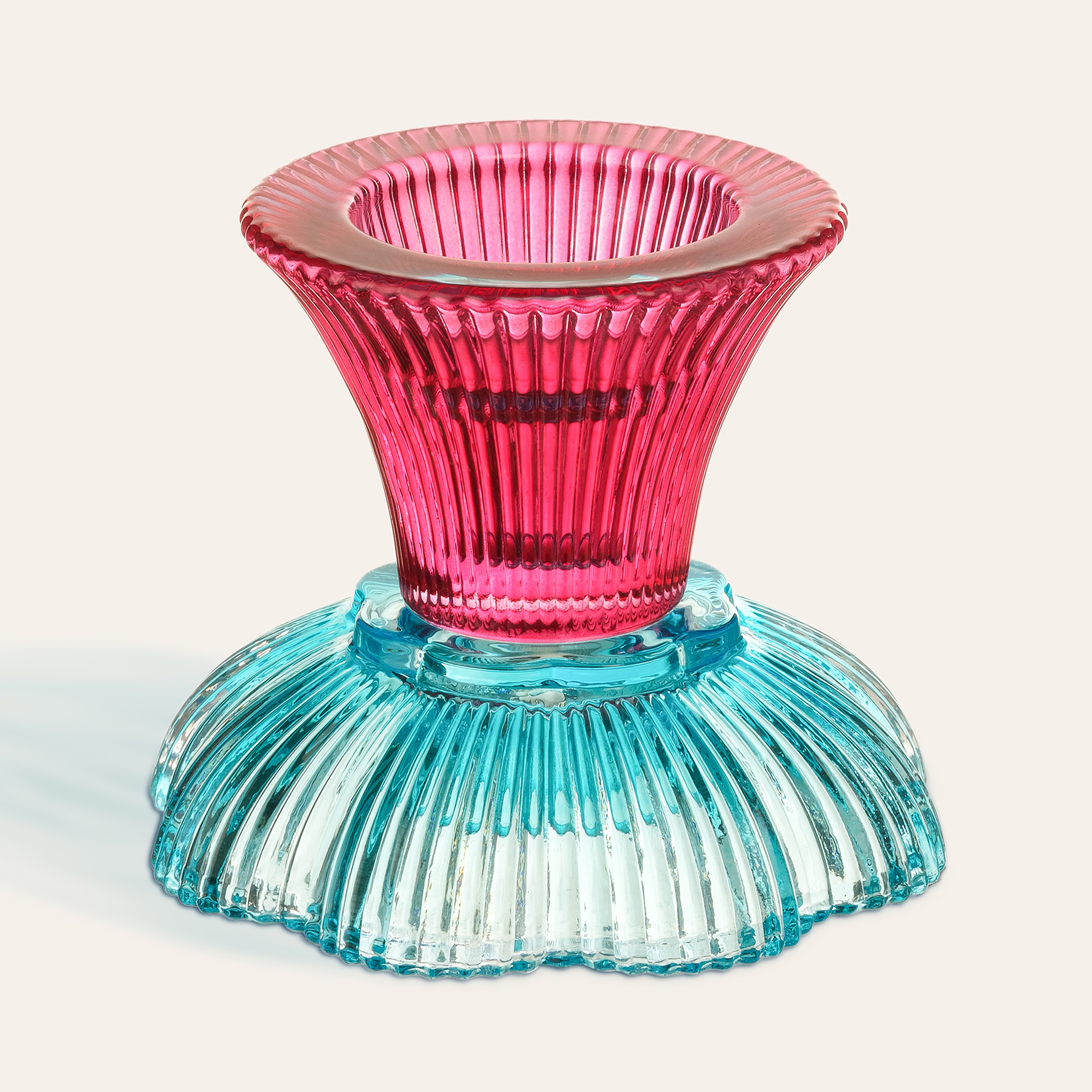 Nanjıng Cam Şamdan 10.2x10.2x8.2 Cm Renkli