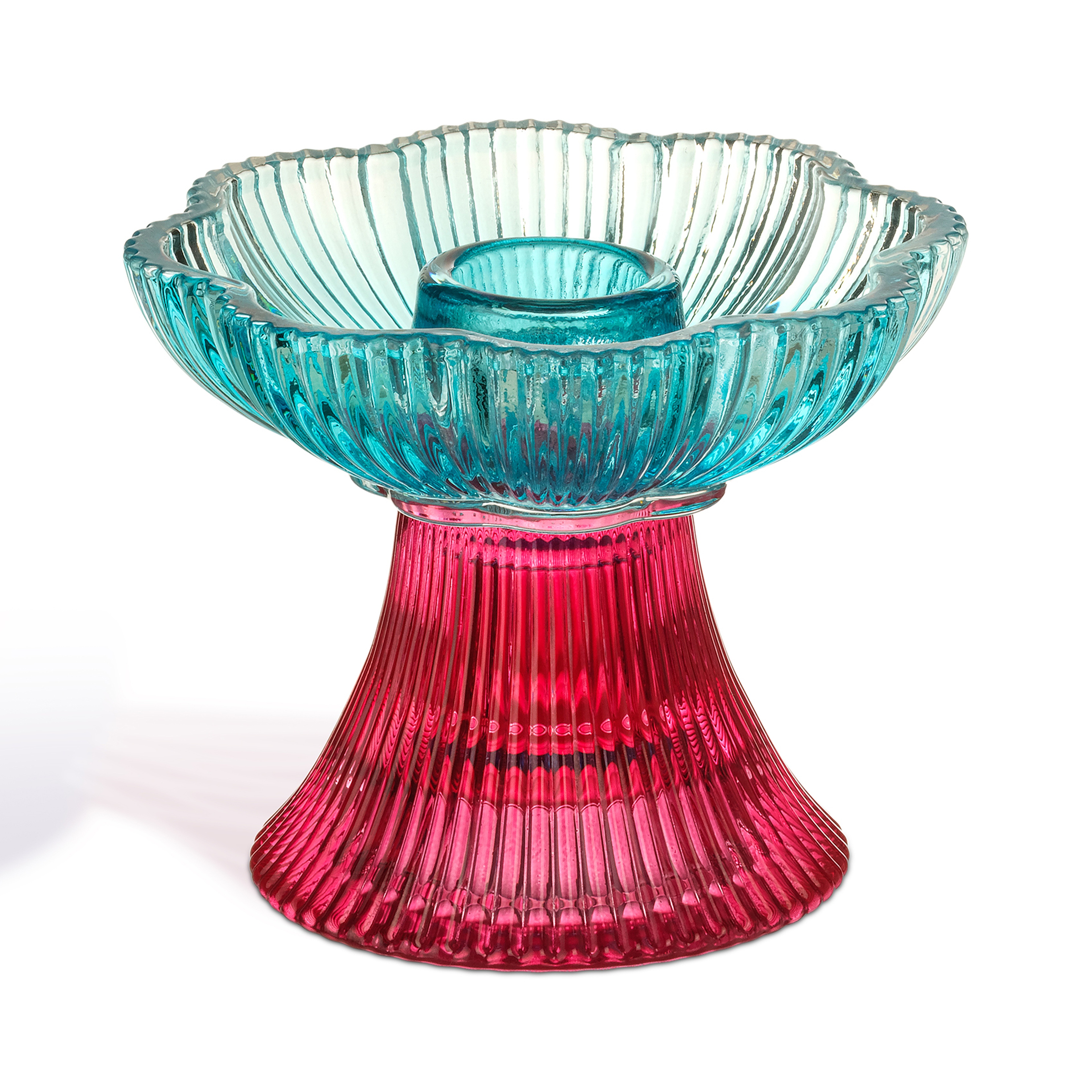 Nanjıng Cam Şamdan 10.2x10.2x8.2 Cm Renkli