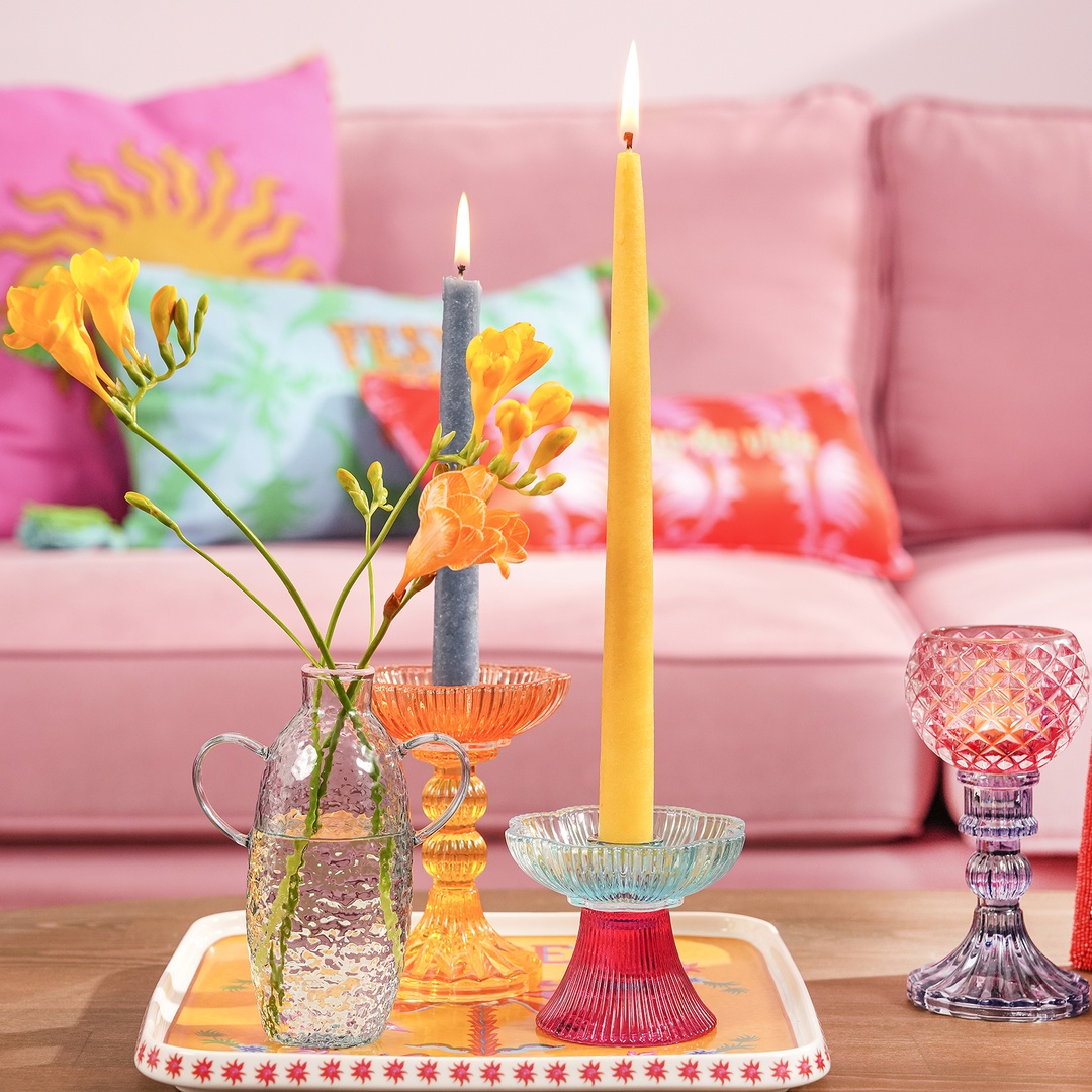 Nanjıng Borosilikat Cam Vazo 10.5x6.5x15.5 Cm Renkli