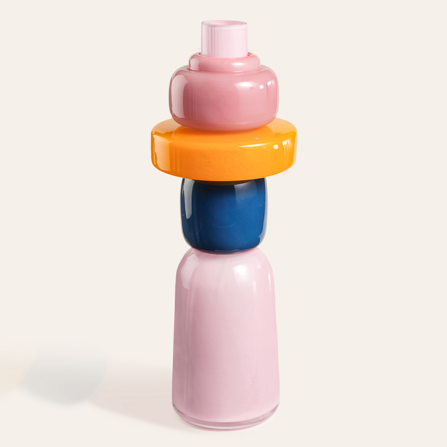 Baıta El Üretimi Cam Vazo 16.5x16.5x46 Cm Renkli