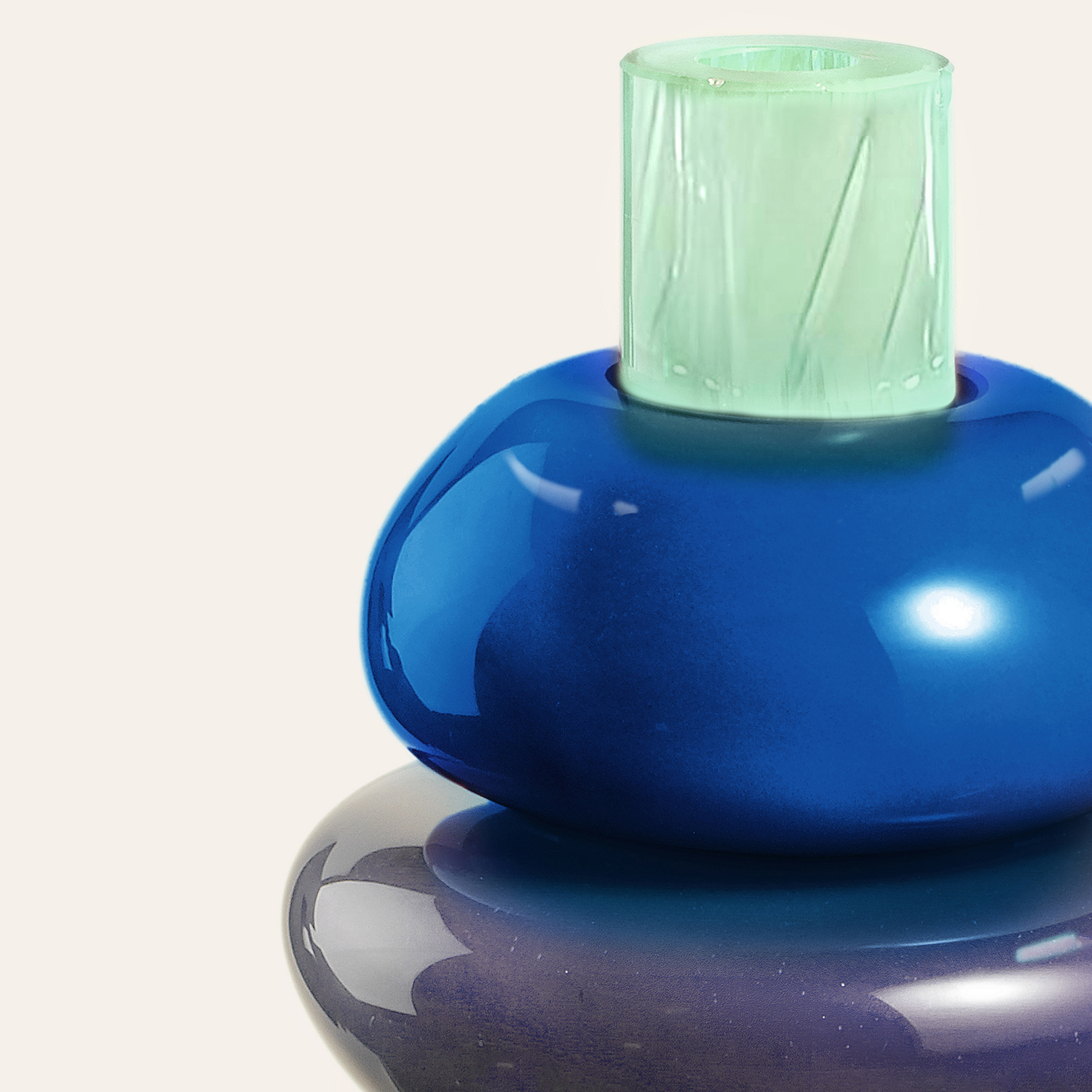 Baıta El Üretimi Cam Vazo 20x20x39 Cm Renkli