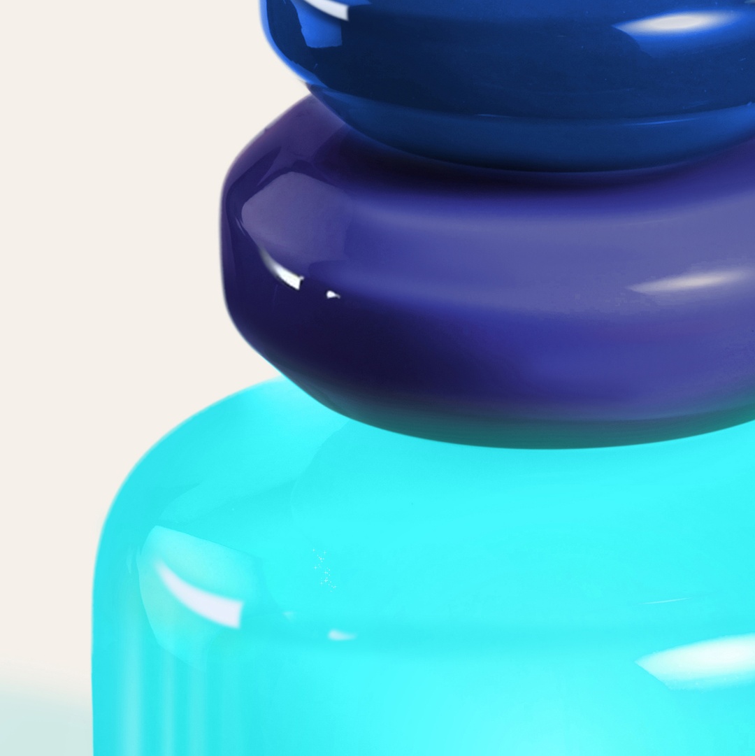 Baıta El Üretimi Cam Vazo 22x22x33 Cm Renkli