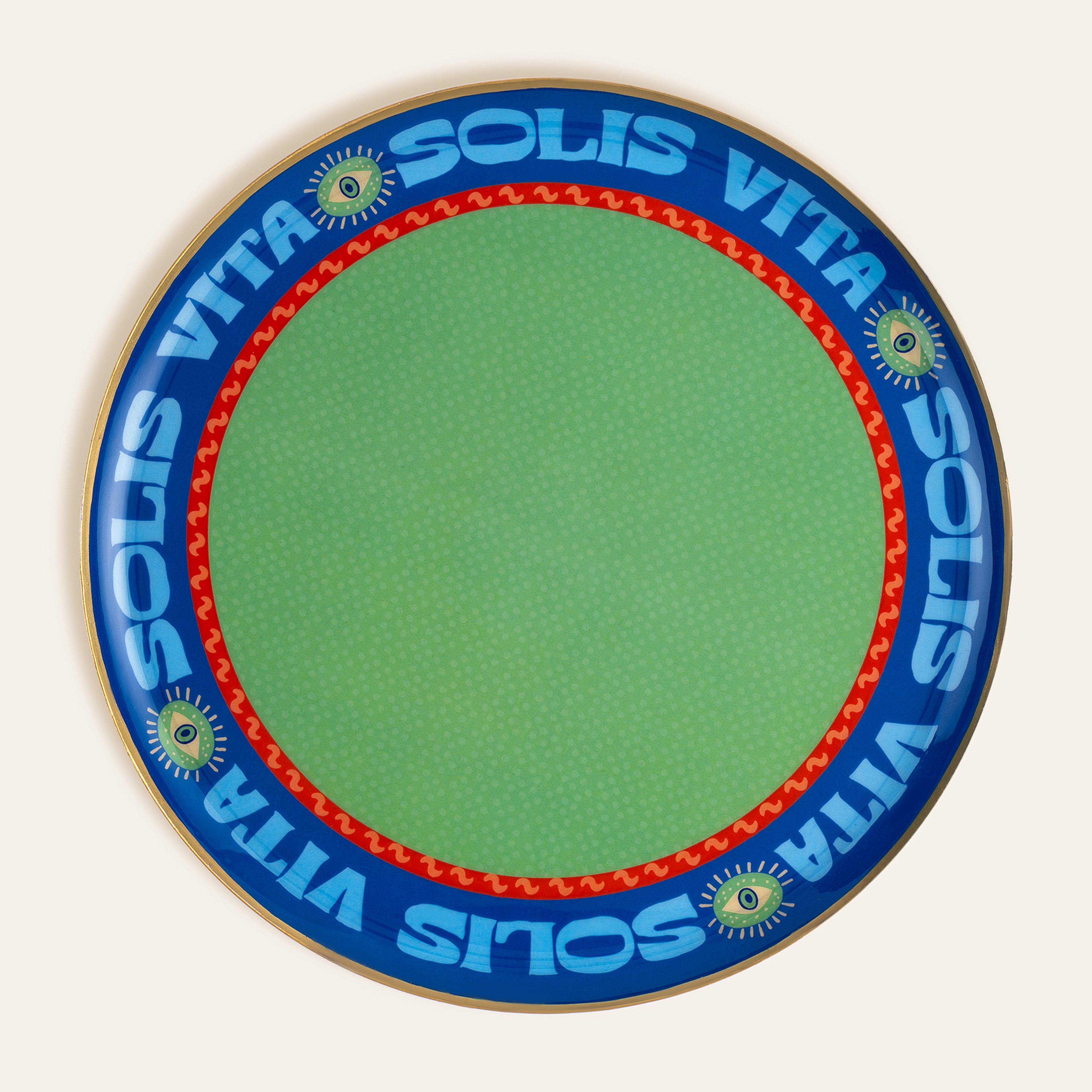 Agra Metal Dekoratif Tepsi 30x30 Cm Mavi