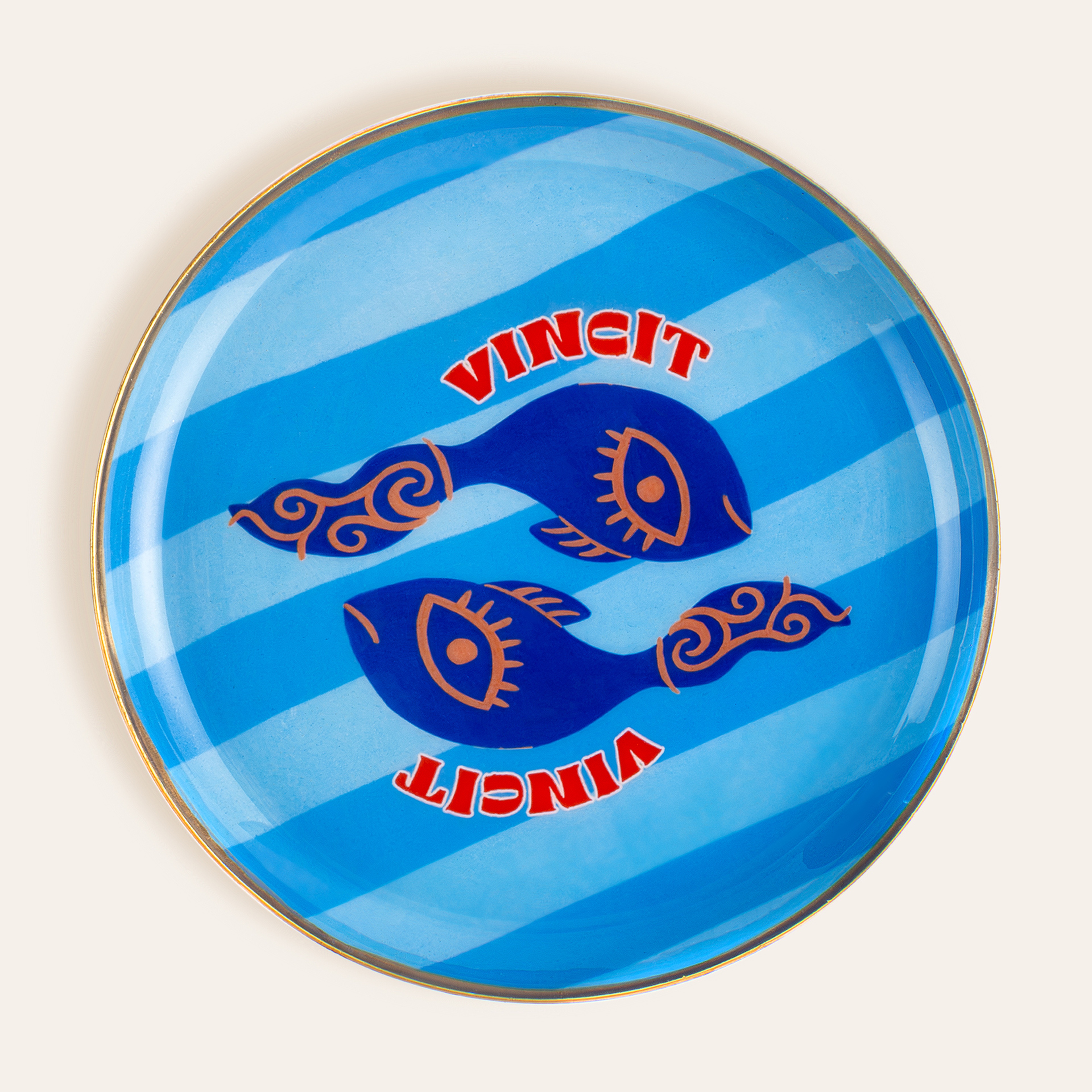 Agra Metal Dekoratif Tepsi 15x15 Cm Mavi