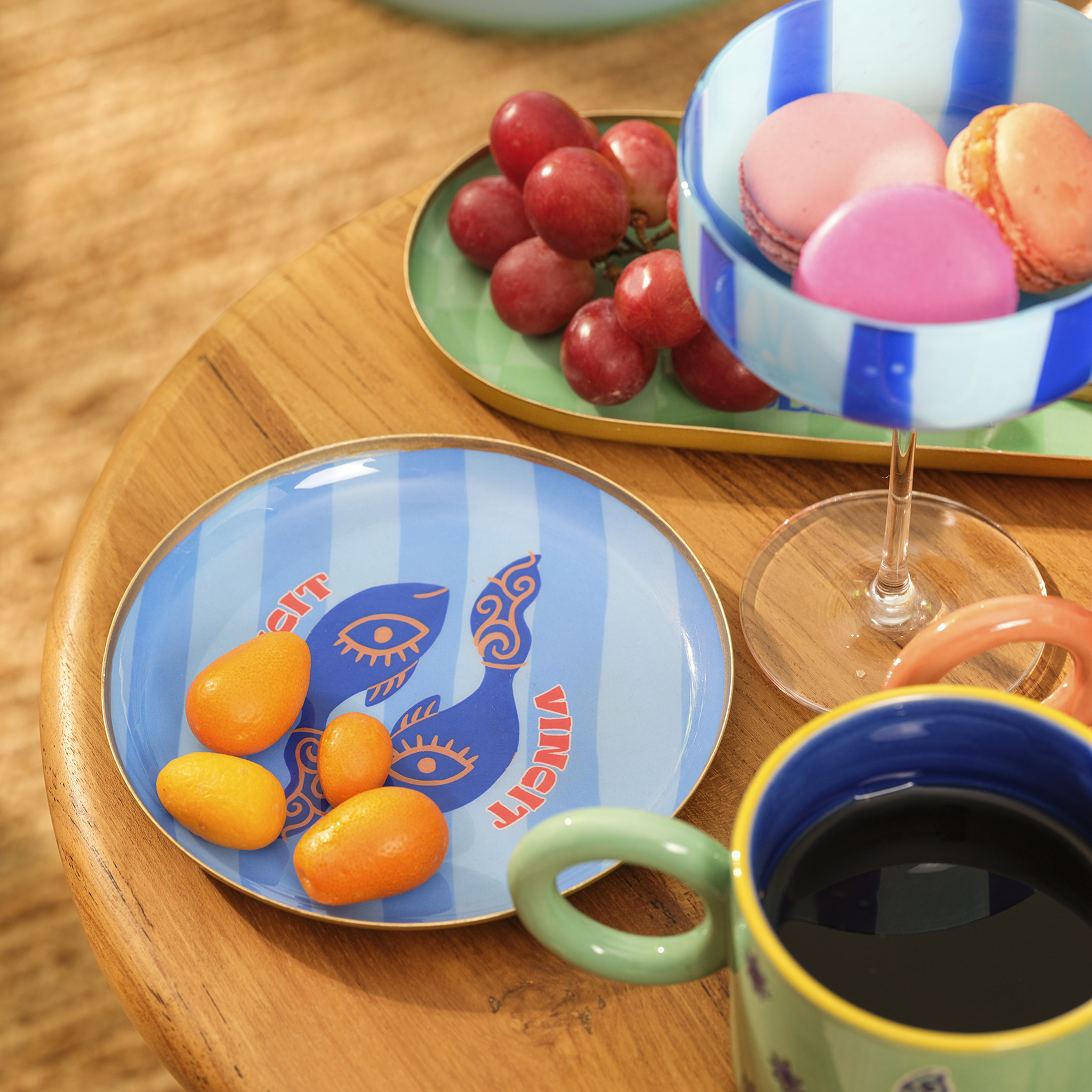 Agra Metal Dekoratif Tepsi 15x15 Cm Mavi