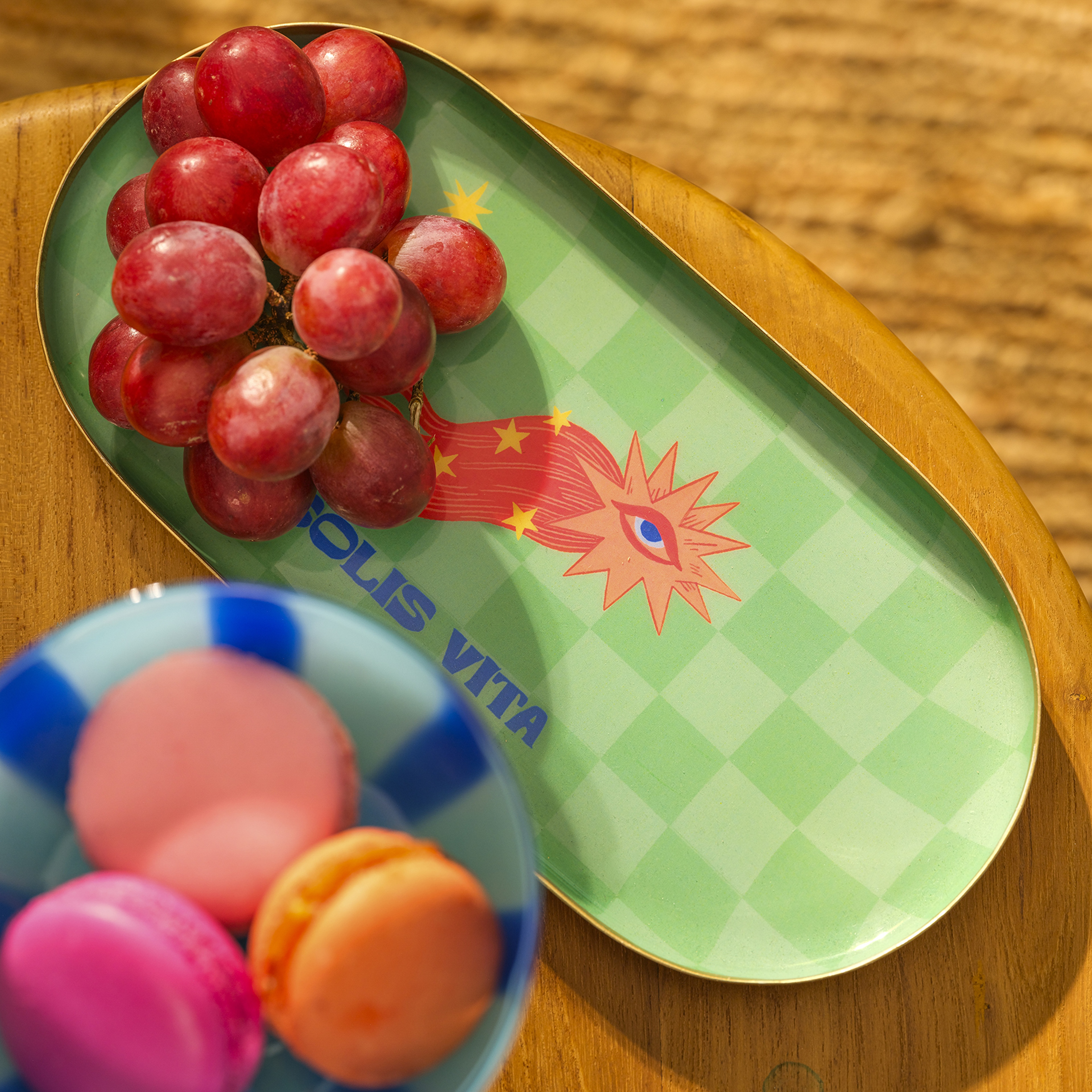 Agra Metal Dekoratif Tepsi 24x12x1,5 Cm Yeşil