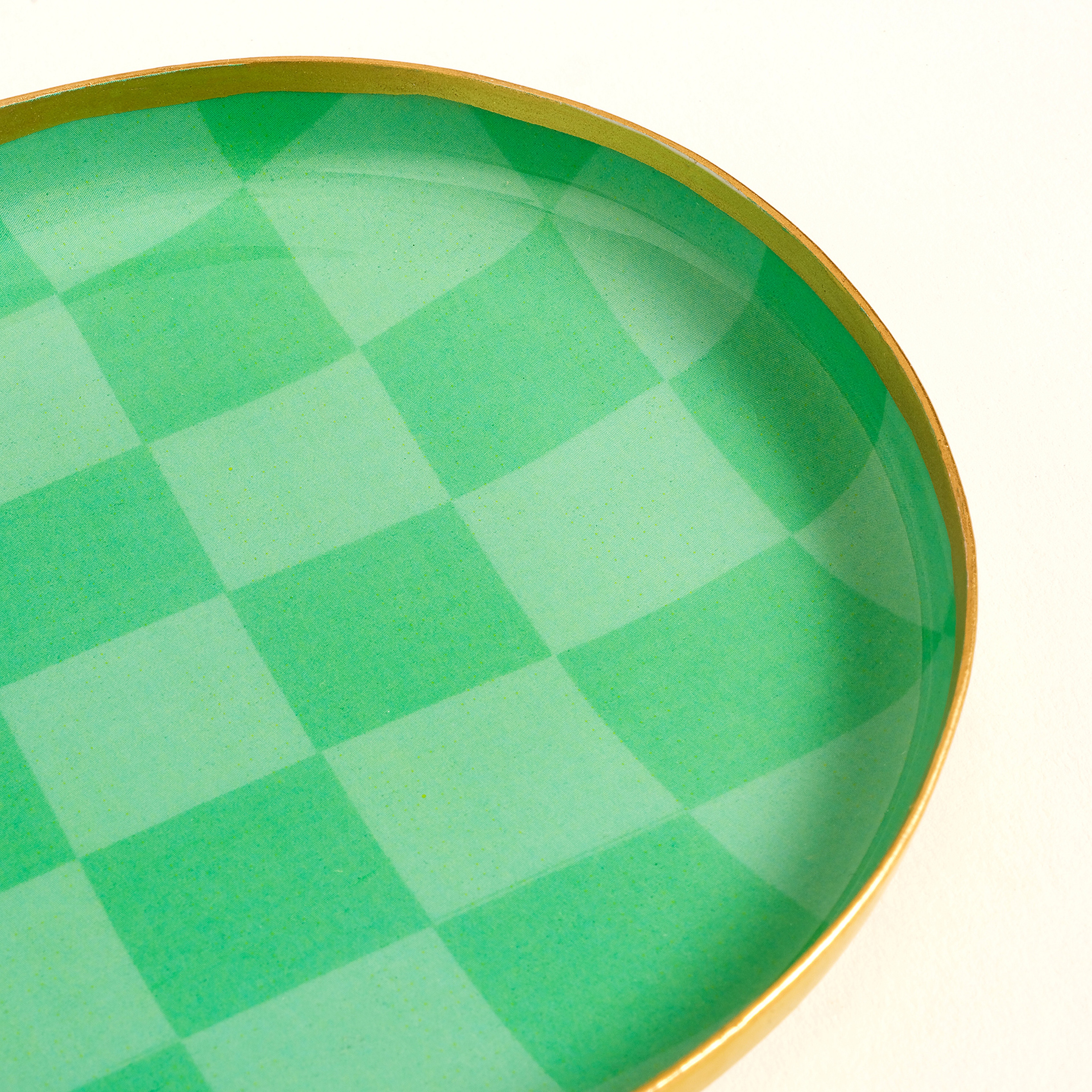 Agra Metal Dekoratif Tepsi 24x12x1,5 Cm Yeşil