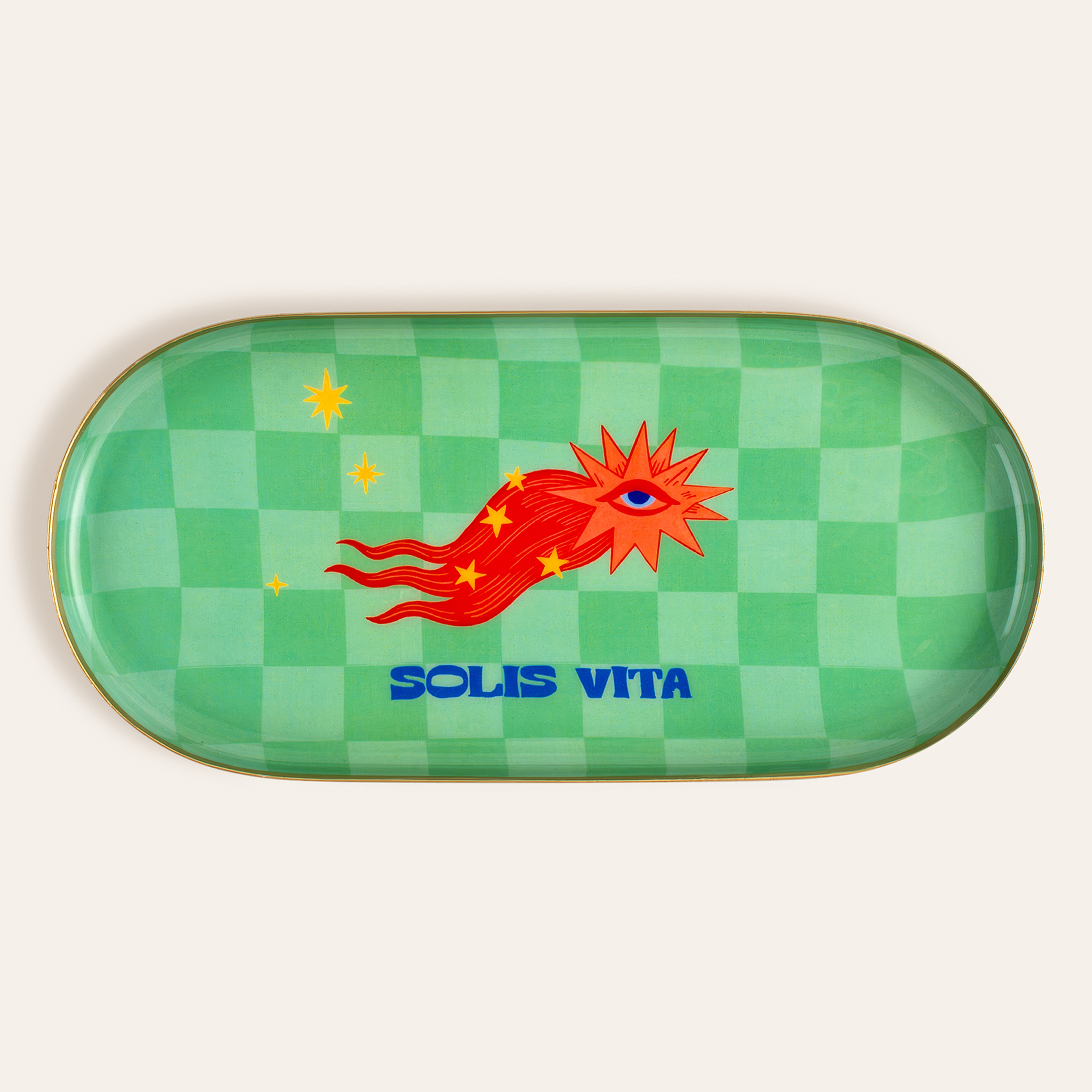 Agra Metal Dekoratif Tepsi 24x12x1,5 Cm Yeşil