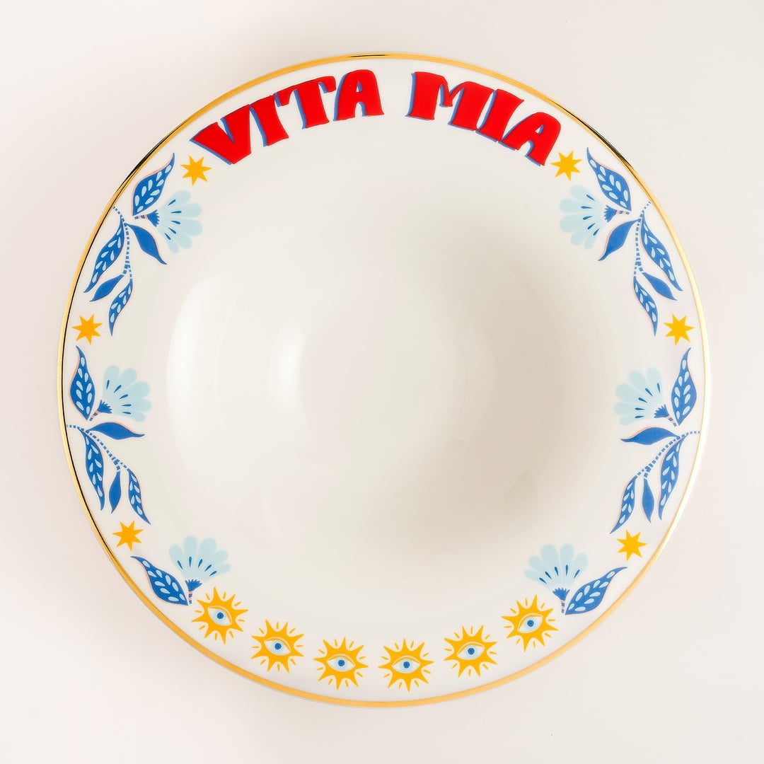 Lublın Porselen Makarna Tabağı 30 Cm Mavi