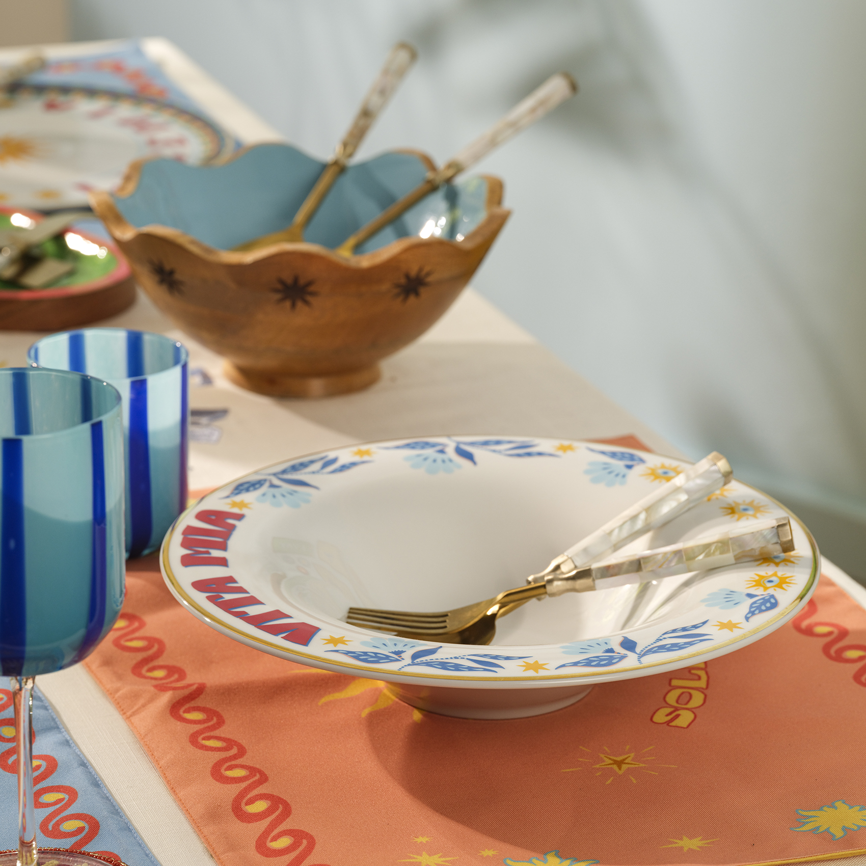 Lublın Porselen Makarna Tabağı 30 Cm Mavi