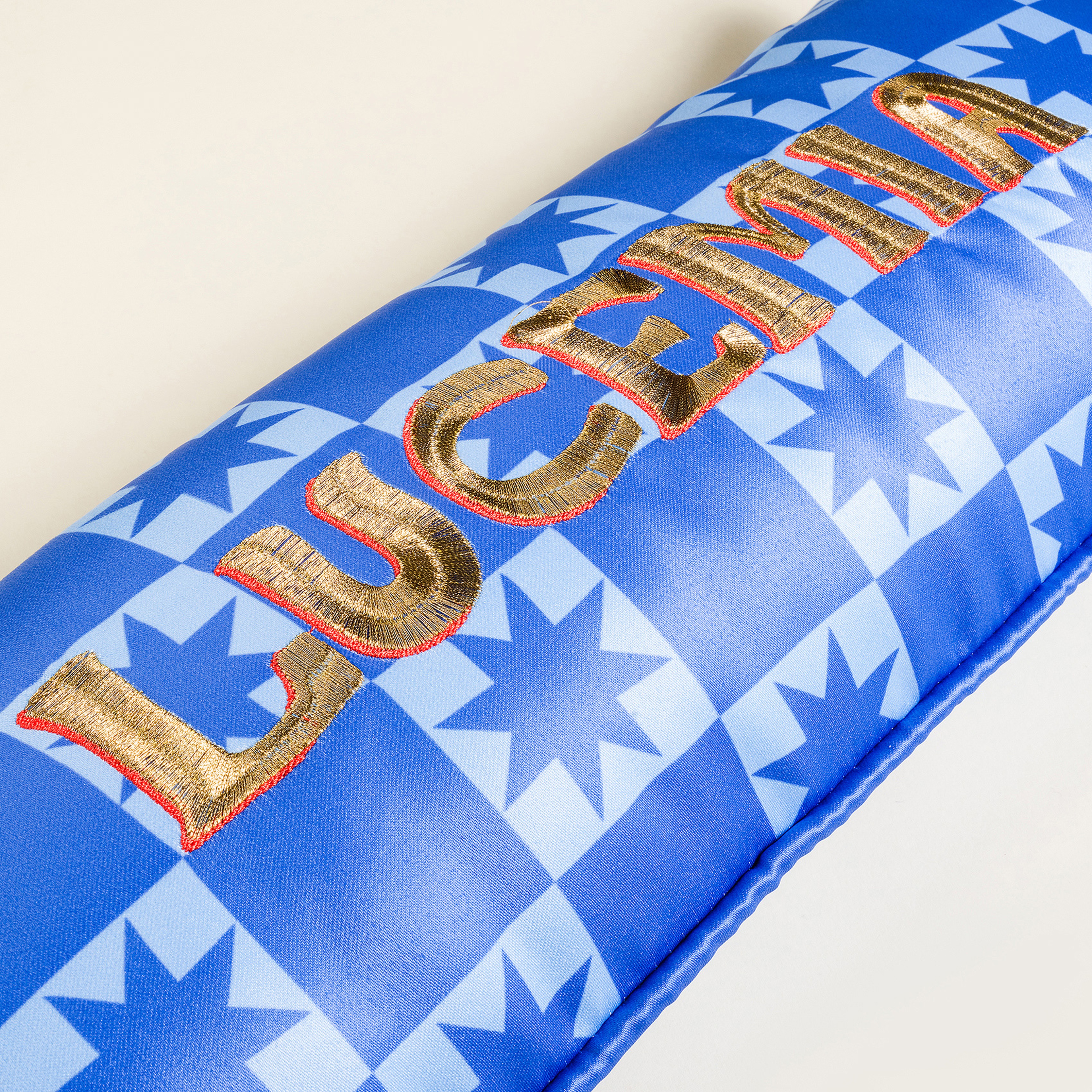 Prusa Dijital Baskılı Nakışlı Pes Dolgulu Kırlent 20x55 Cm Mavi