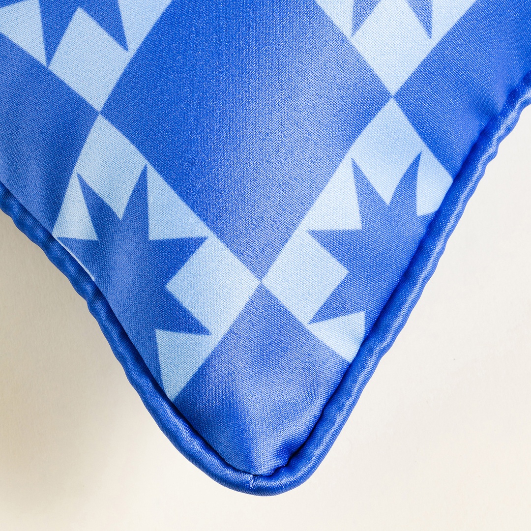 Prusa Dijital Baskılı Nakışlı Pes Dolgulu Kırlent 20x55 Cm Mavi