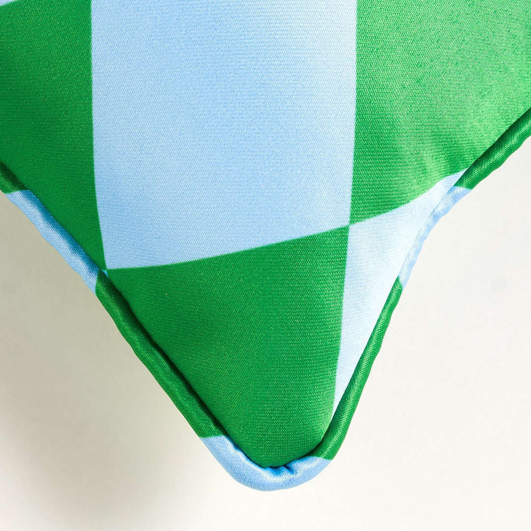 Prusa Dijital Baskılı Nakışlı Pes Dolgulu Kırlent 20x55 Cm Yeşil - Mavi