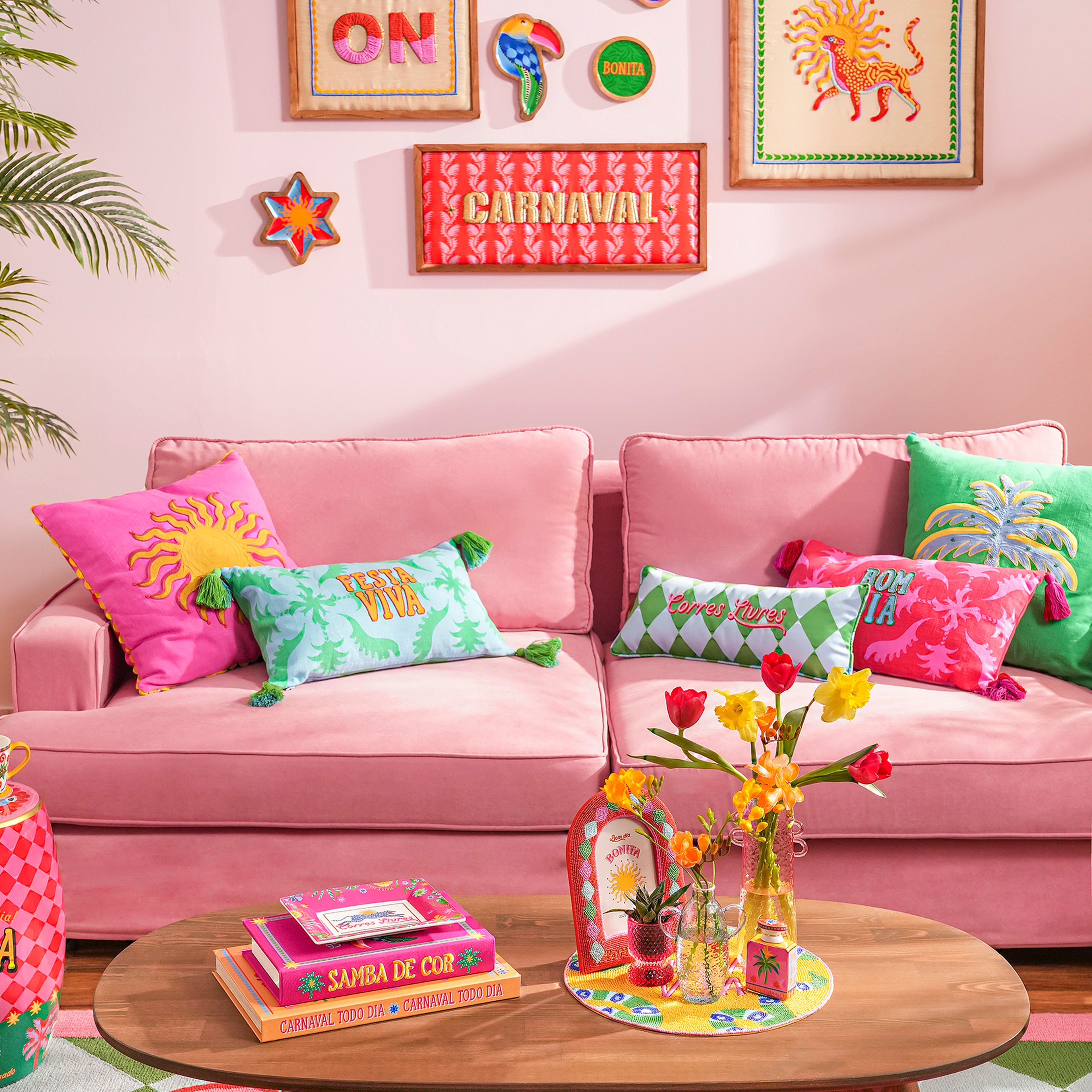 Prusa Dijital Baskılı Nakışlı Pes Dolgulu Kırlent 20x55 Cm Yeşil - Mavi