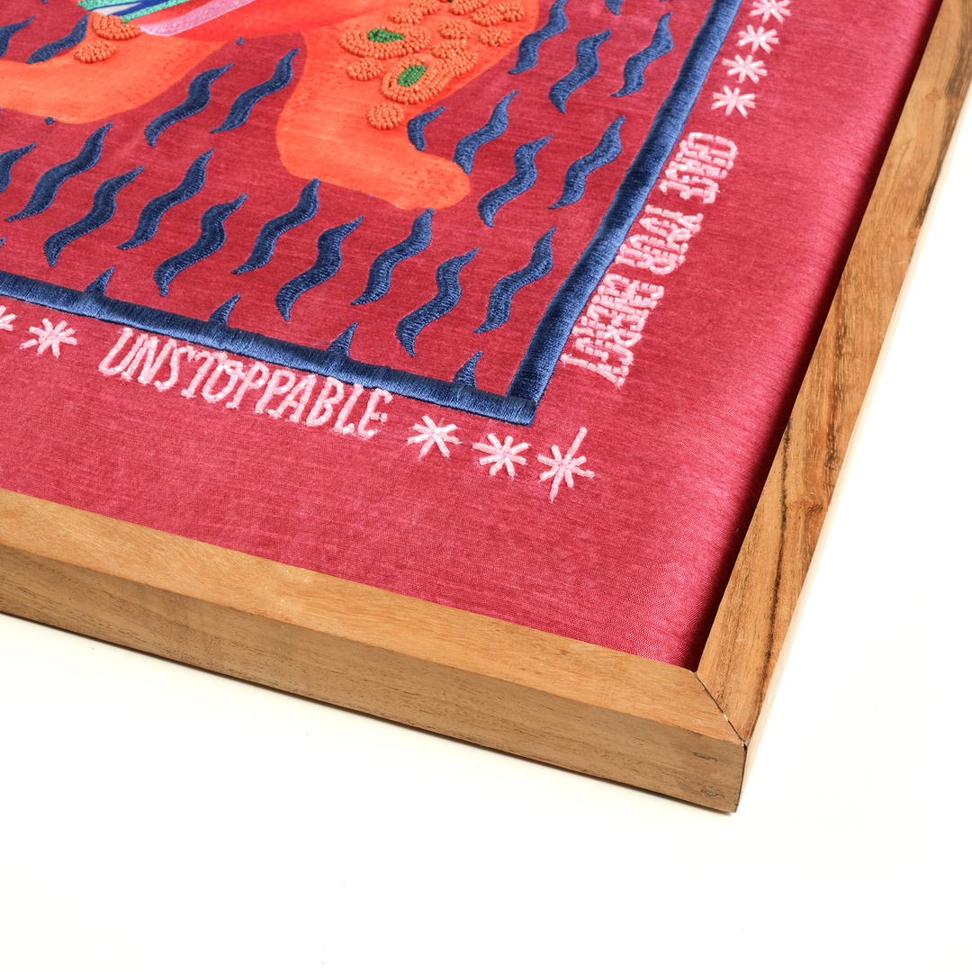 Dadrı El İşi Boncuklu Ağaç Tablo 45x80 Cm Turuncu