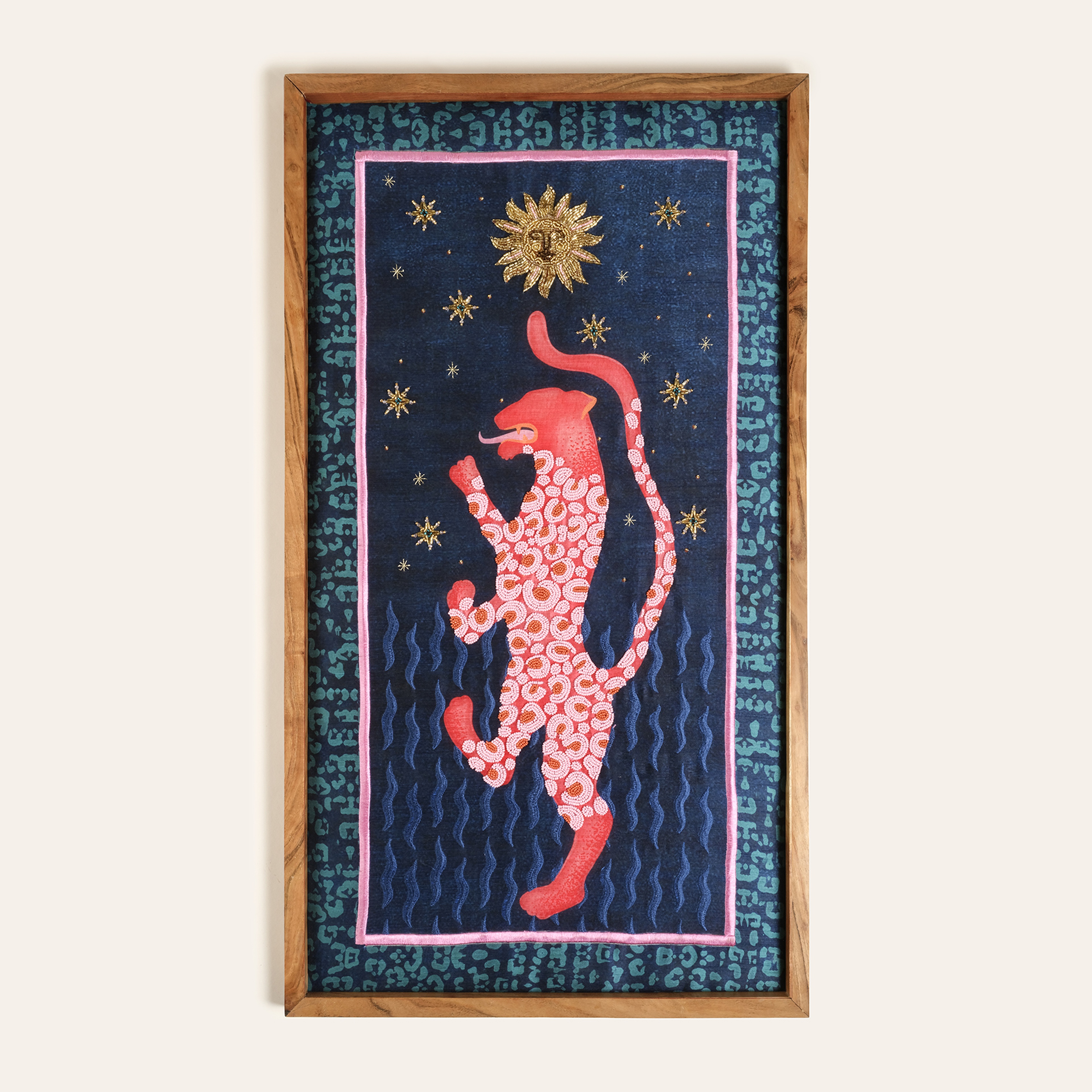 Dadrı El İşi Boncuklu Ahşap Tablo 45x80 Cm Lacivert