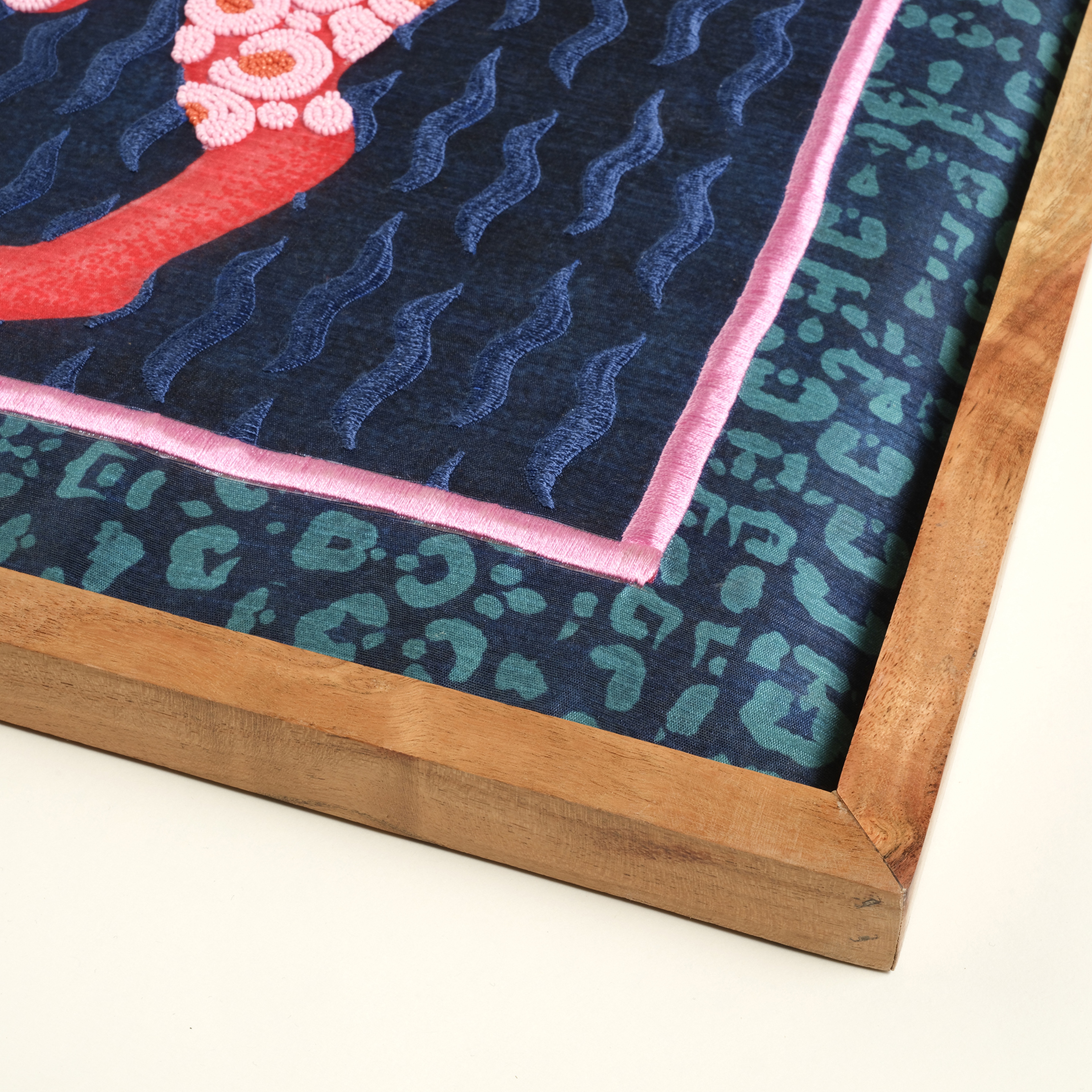 Dadrı El İşi Boncuklu Ahşap Tablo 45x80 Cm Lacivert